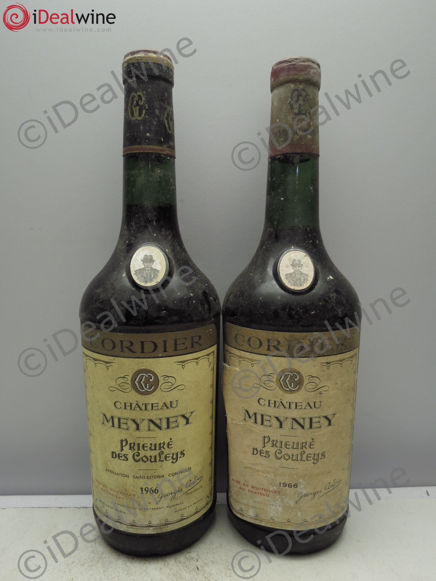 Château Meyney Prieuré des Couleys 1966 - Lot de 2 bouteilles - 0