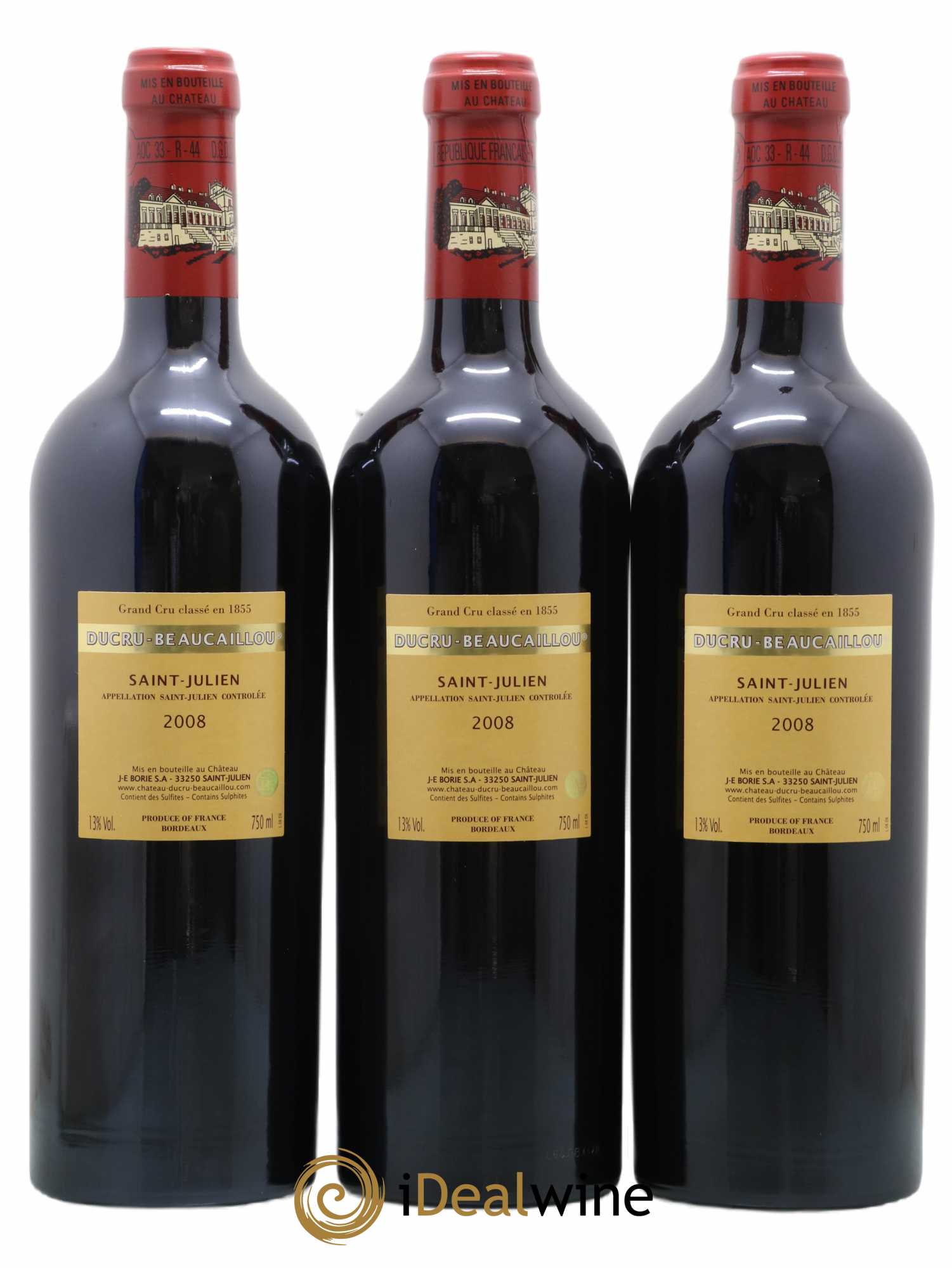 Château Ducru Beaucaillou 2ème Grand Cru Classé 2008 - Lot de 3 bouteilles - 1