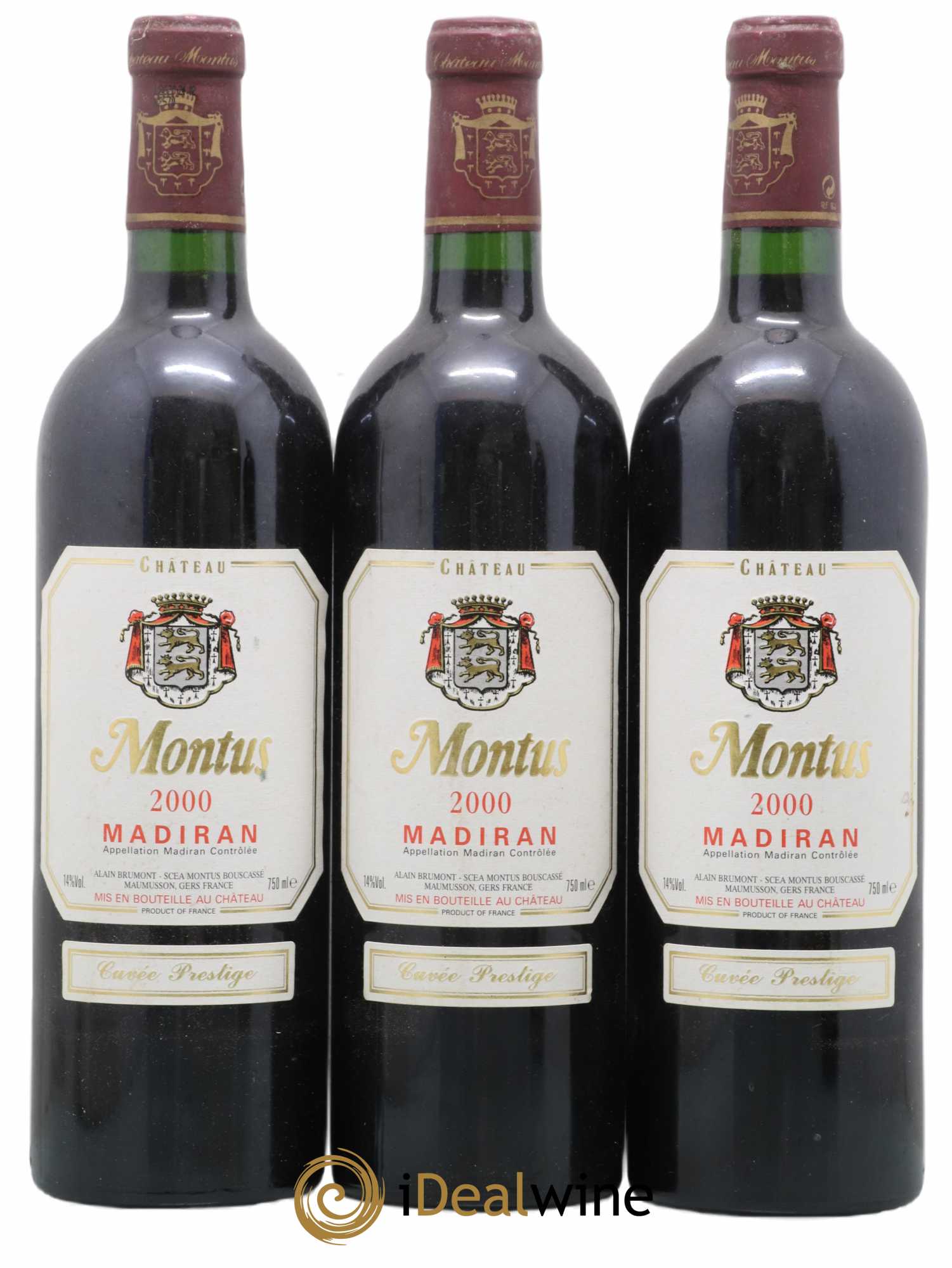 Madiran Château Montus-Prestige Alain Brumont 2000 - Lot de 3 bouteilles - 0