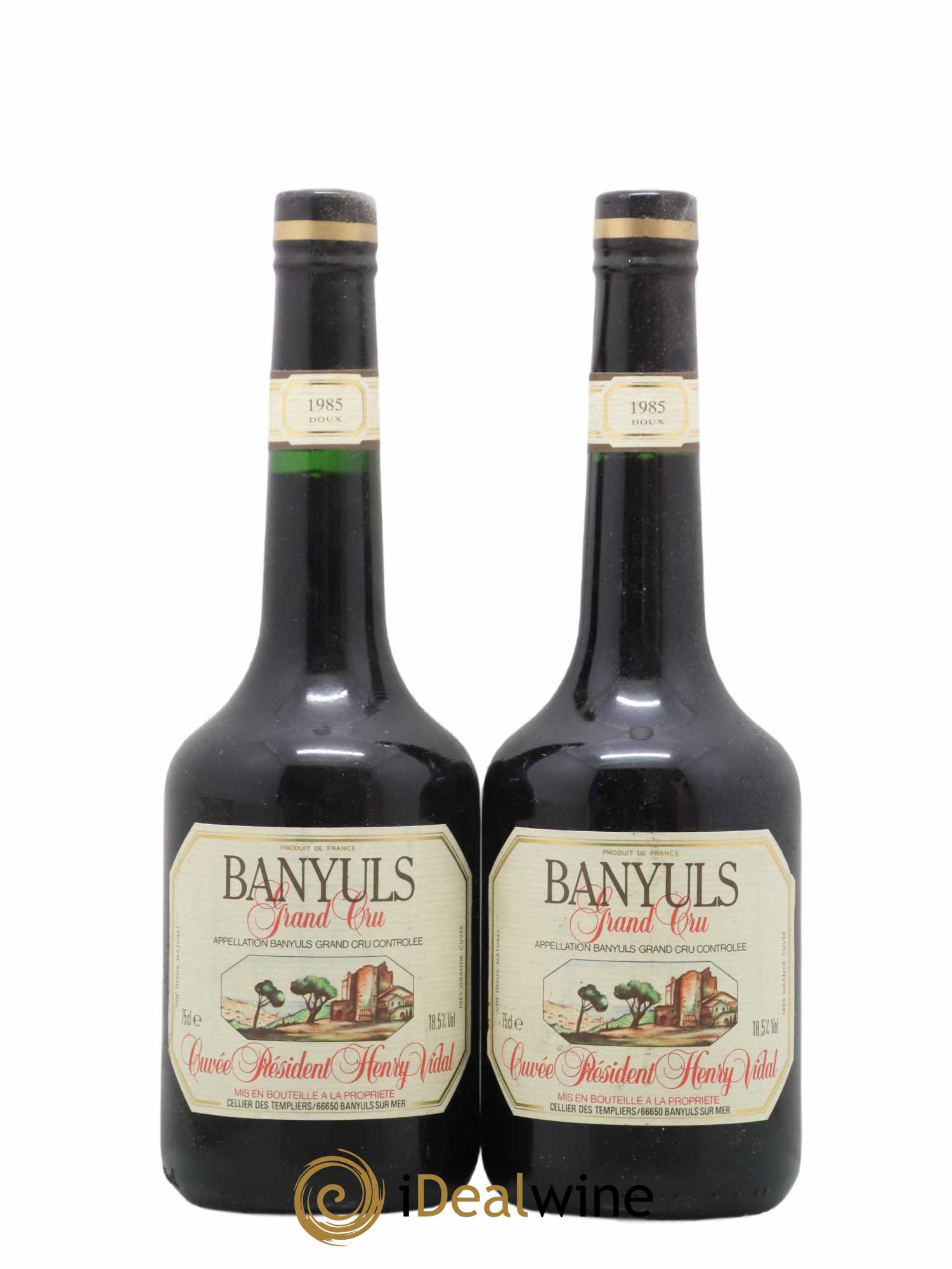 Banyuls Templiers President Henri Vidal 1985 - Lot of 2 bottles - 0