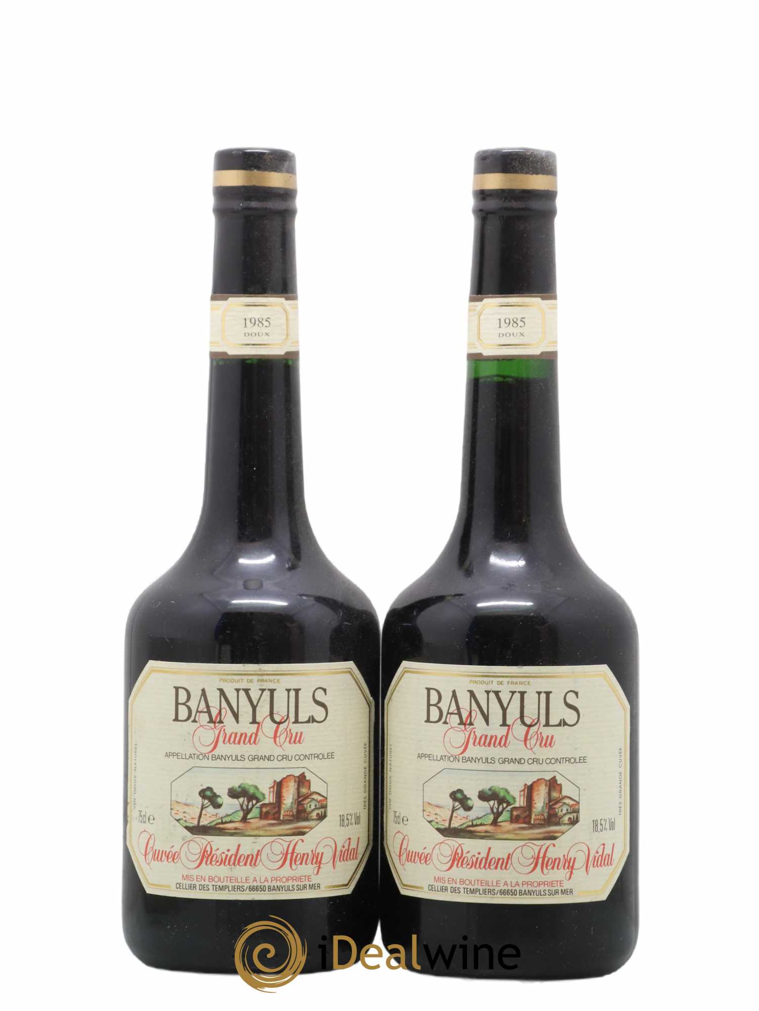 Banyuls Templiers President Henri Vidal 1985 - Lot de 2 bouteilles - 0