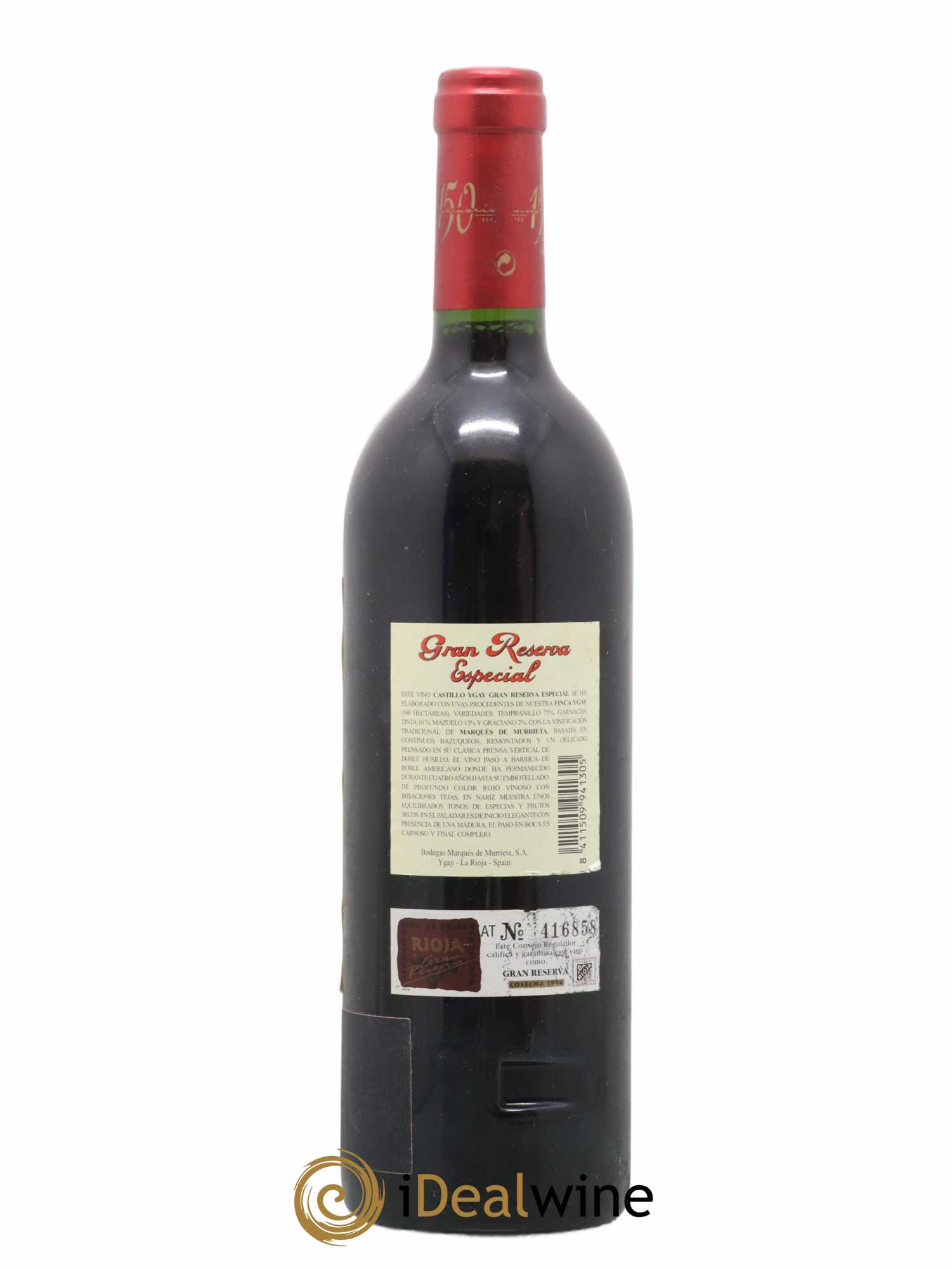 Rioja DOCA Castillo Ygay Reserva Especial Marqués de Murrieta 1994 - Lot of 1 bottle - 1