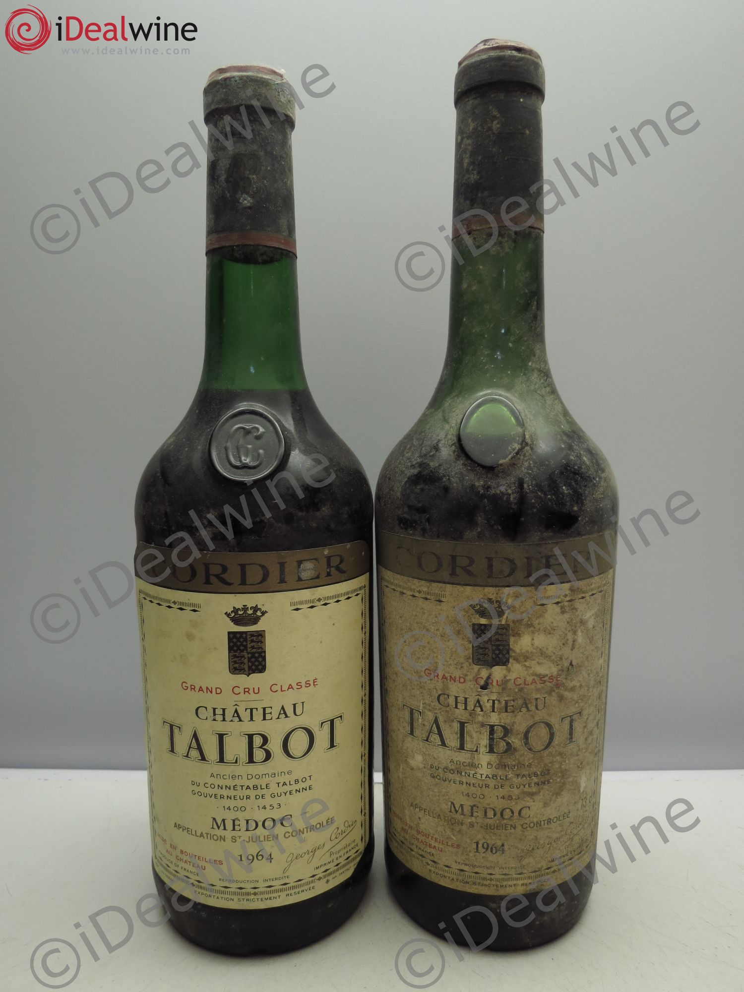 Château Talbot 4ème Grand Cru Classé 1964 - Lot de 2 bouteilles - 0