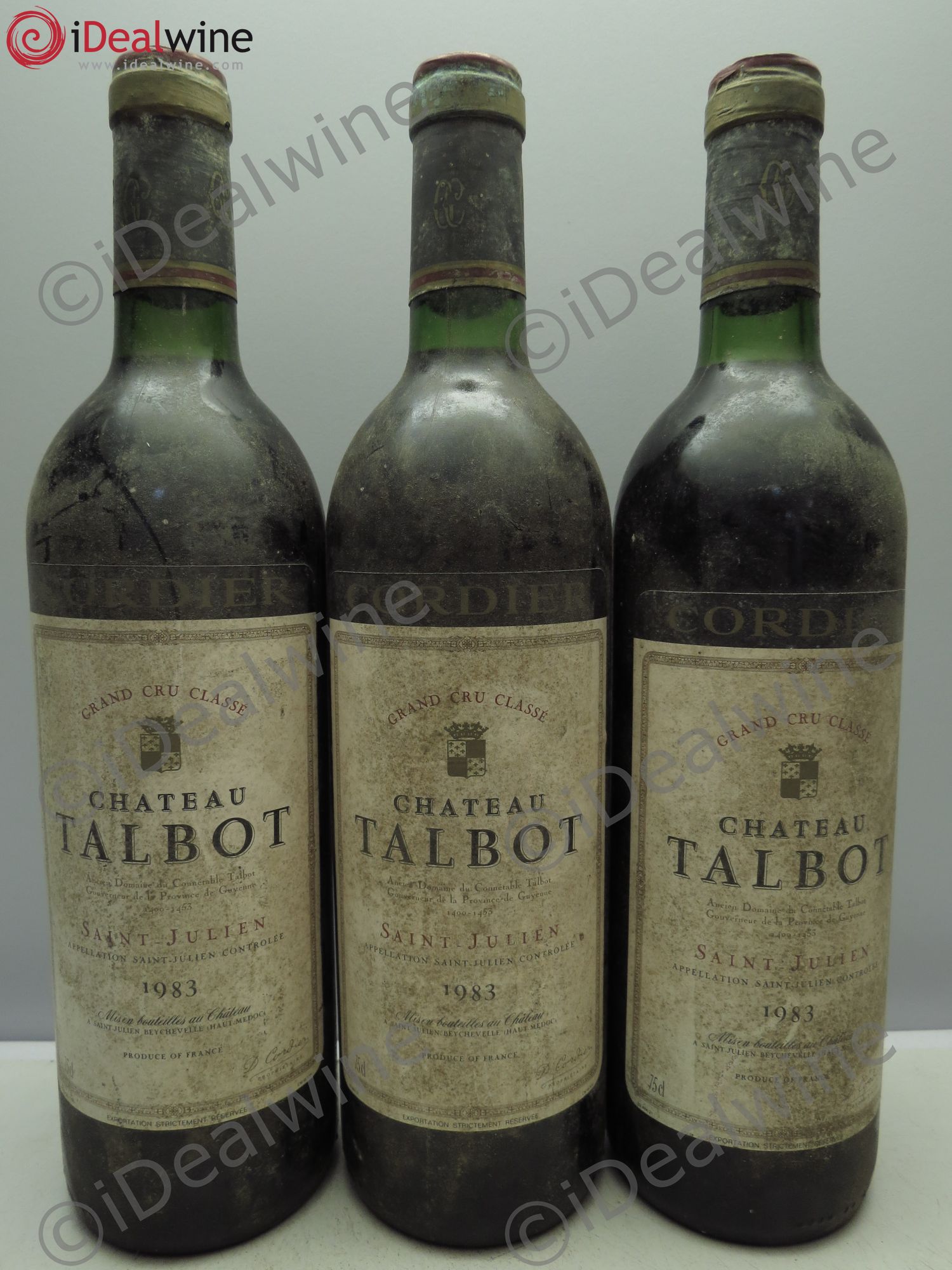 Château Talbot 4ème Grand Cru Classé 1983 - Lot de 3 bouteilles - 0