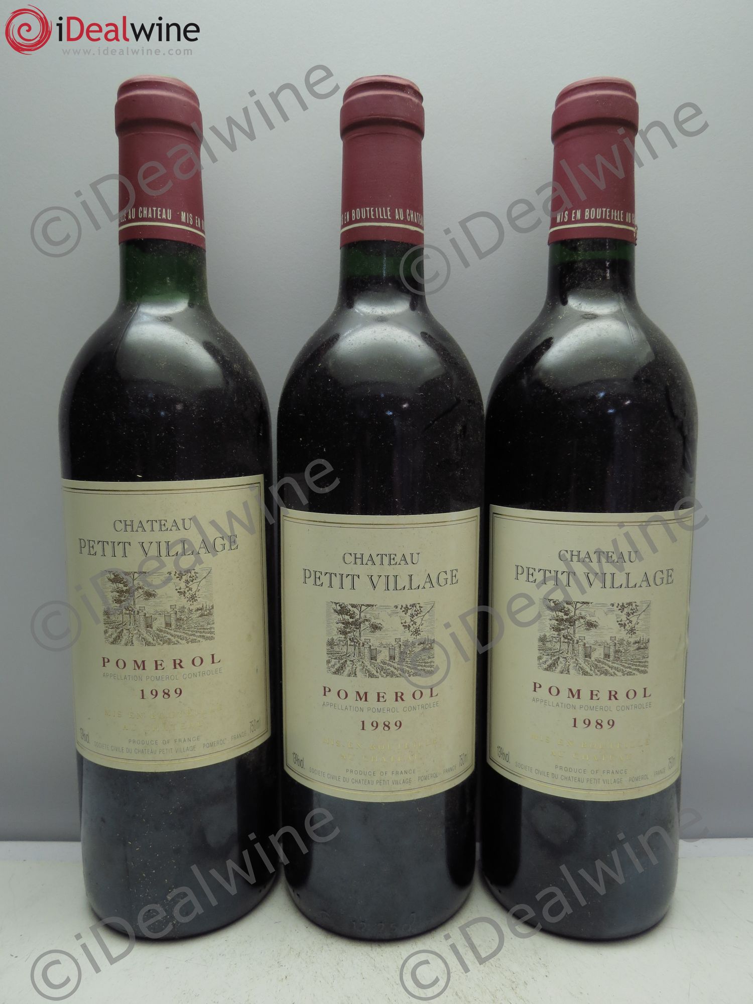 Château Petit Village 1989 - Lot de 3 bouteilles - 0