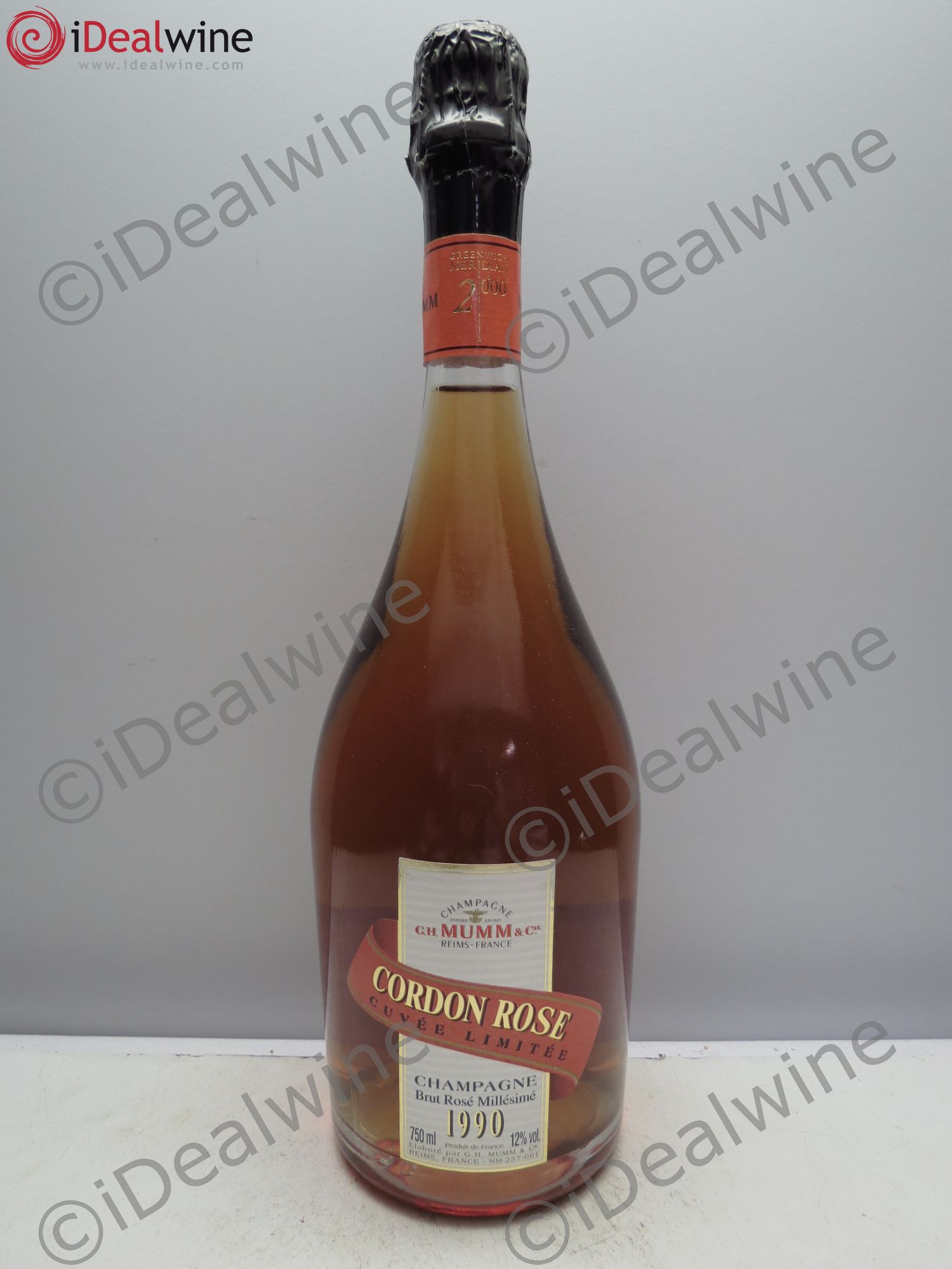 Champagne - Mumm Cordon Rosé 1990 - Lot de 1 bouteille - 0
