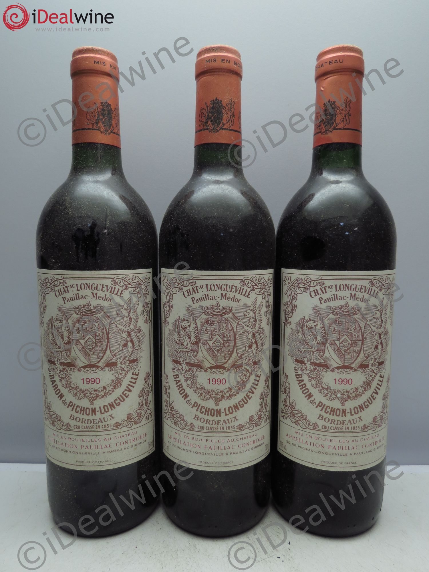Pichon Longueville Baron 2ème Grand Cru Classé 1990 - Lot de 3 bouteilles - 0