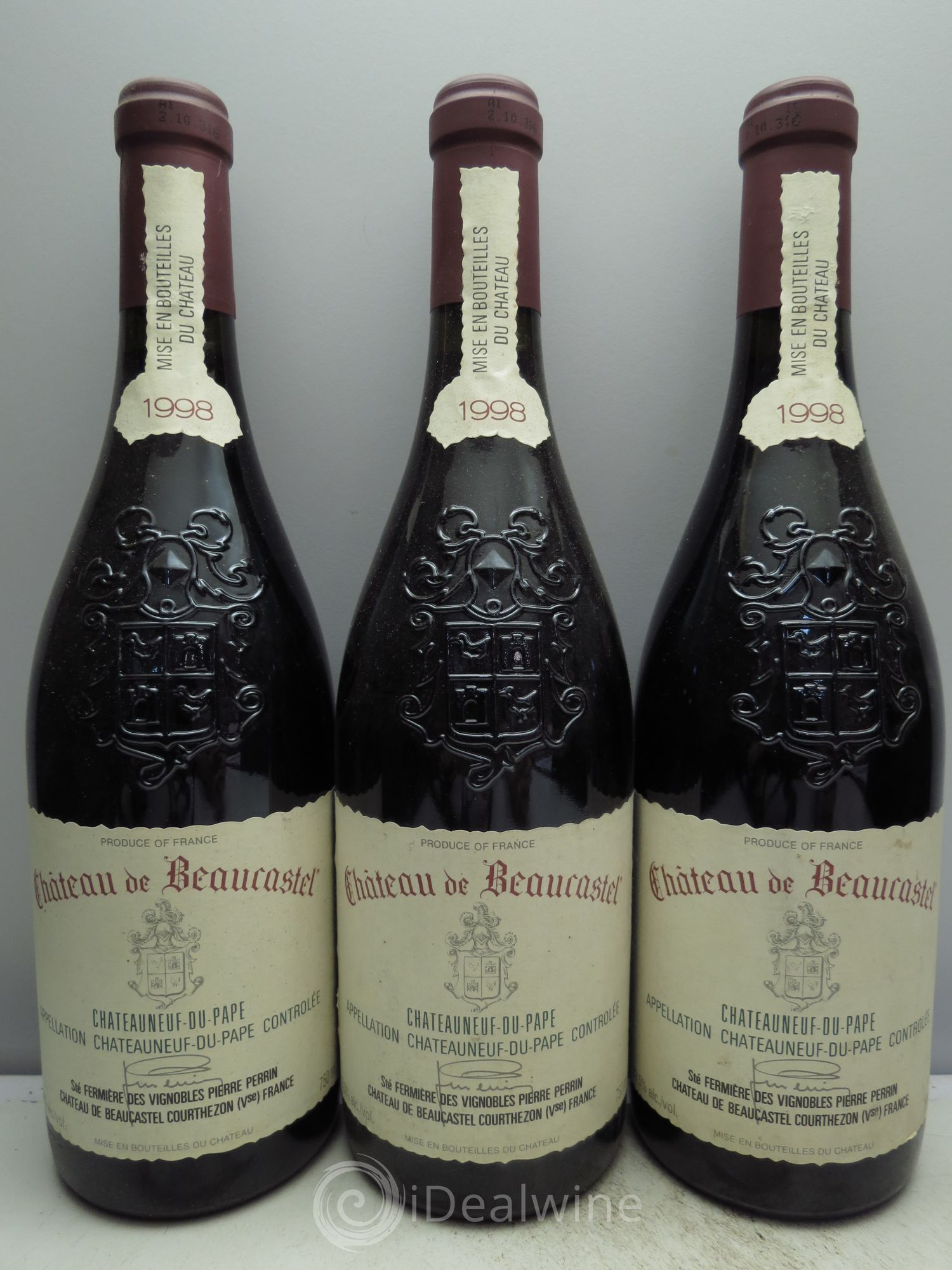 Châteauneuf-du-Pape Château de Beaucastel Famille Perrin 1998 - Lot de 3 bouteilles - 0