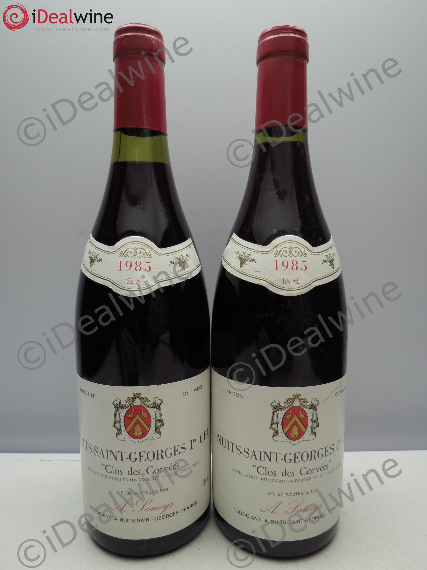 Nuits-Saint-Georges 1er Cru A.Sonoys 1985 - Lot de 2 bouteilles - 0