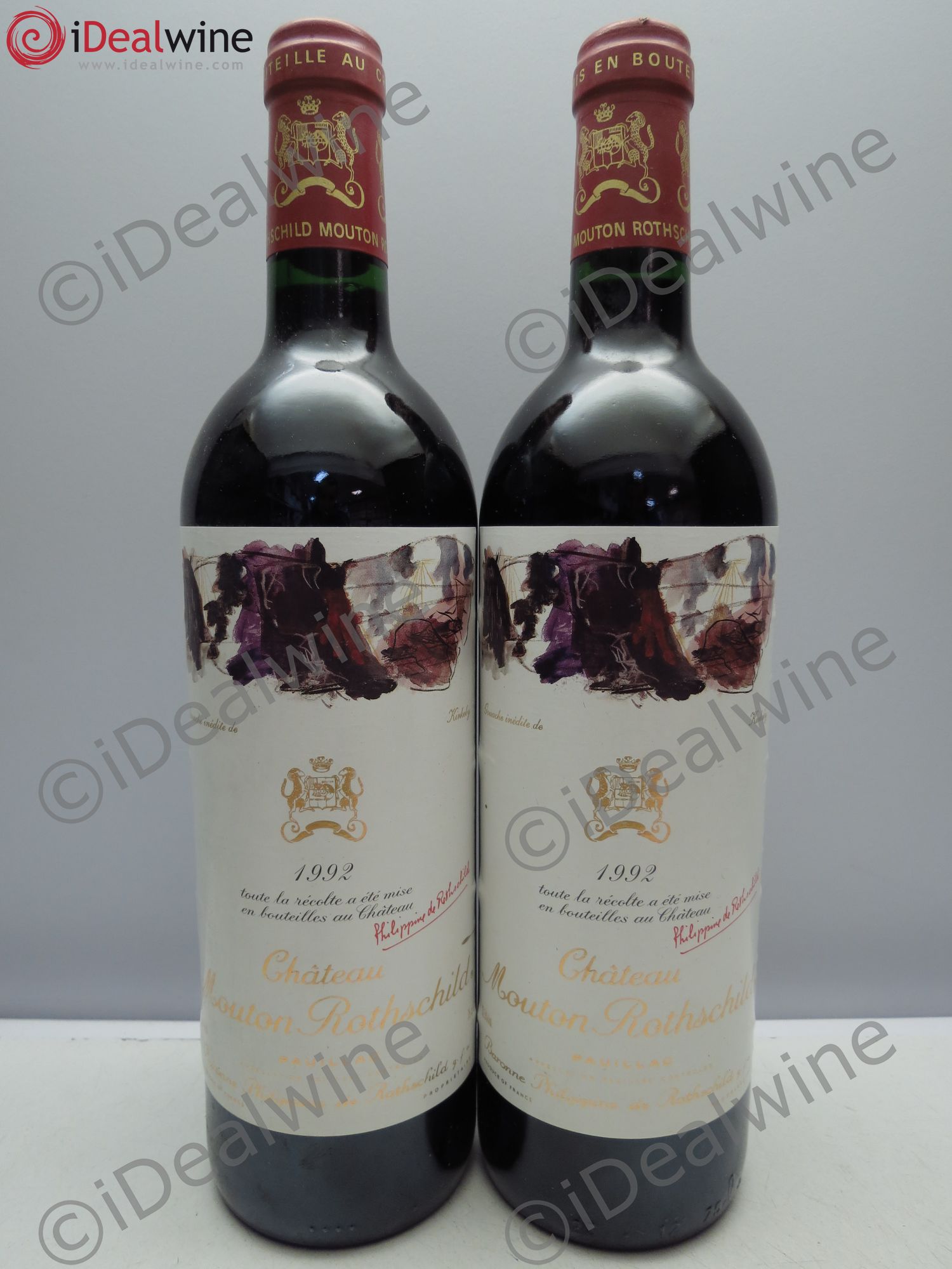 Château Mouton Rothschild 1er Grand Cru Classé 1992 - Lot de 2 bouteilles - 0