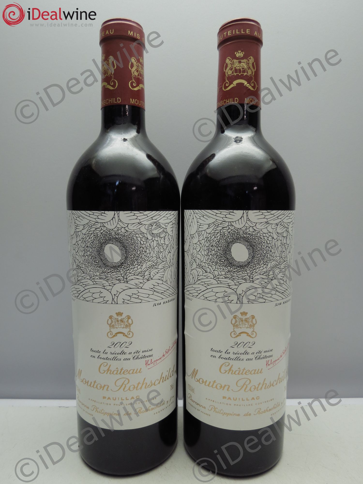Château Mouton Rothschild 1er Grand Cru Classé 2002 - Lot de 2 bouteilles - 0