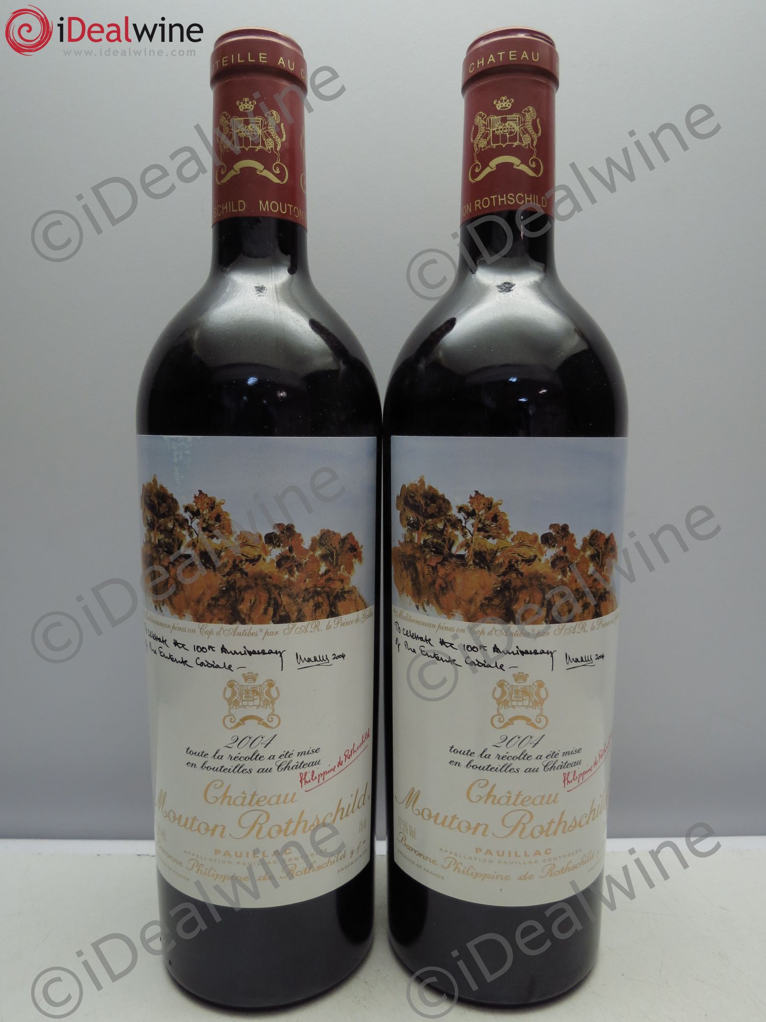 Château Mouton Rothschild 1er Grand Cru Classé 2004 - Lot de 2 bouteilles - 0
