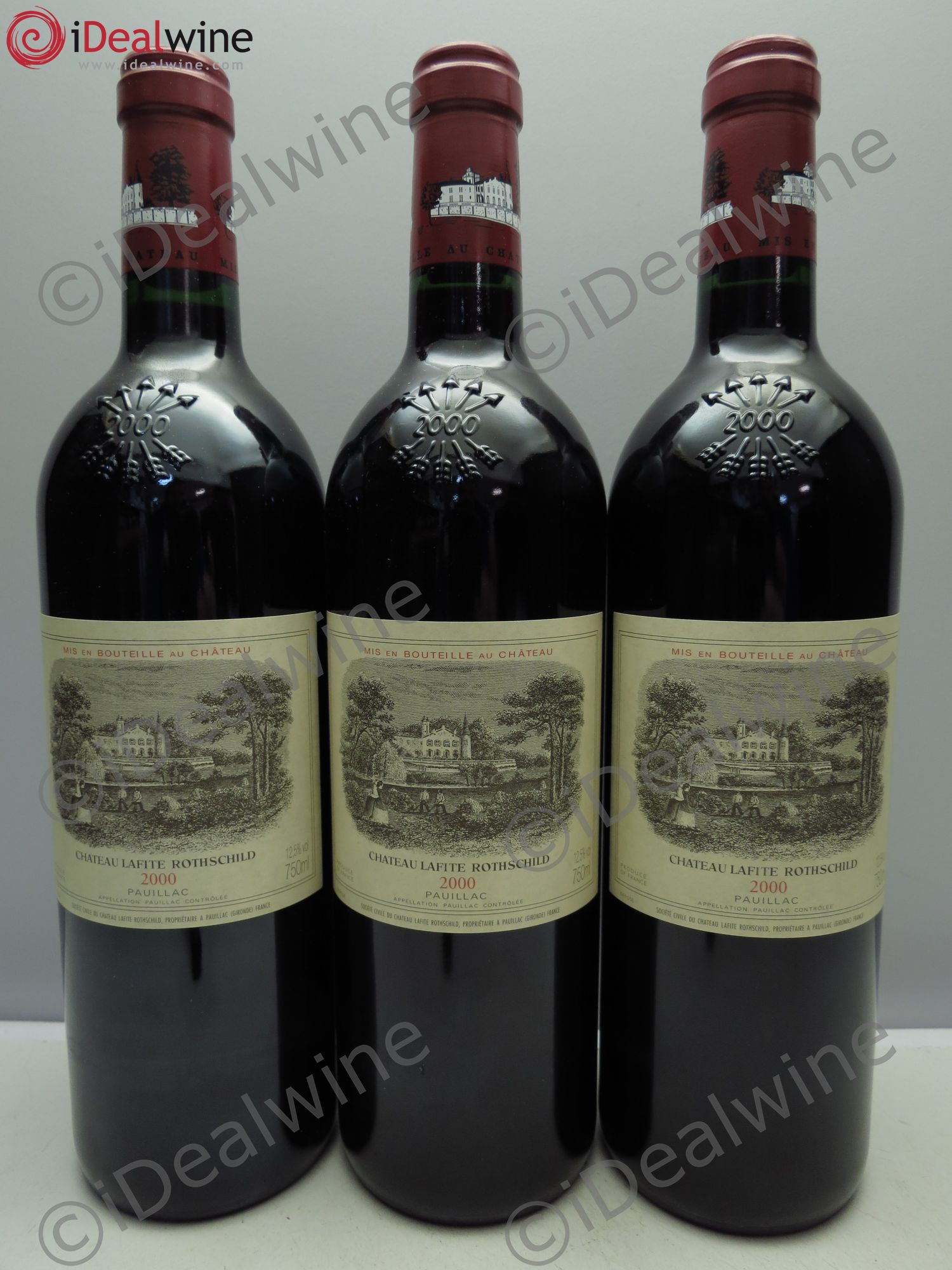 Château Lafite Rothschild 1er Grand Cru Classé 2000 - Lot de 3 bouteilles - 0