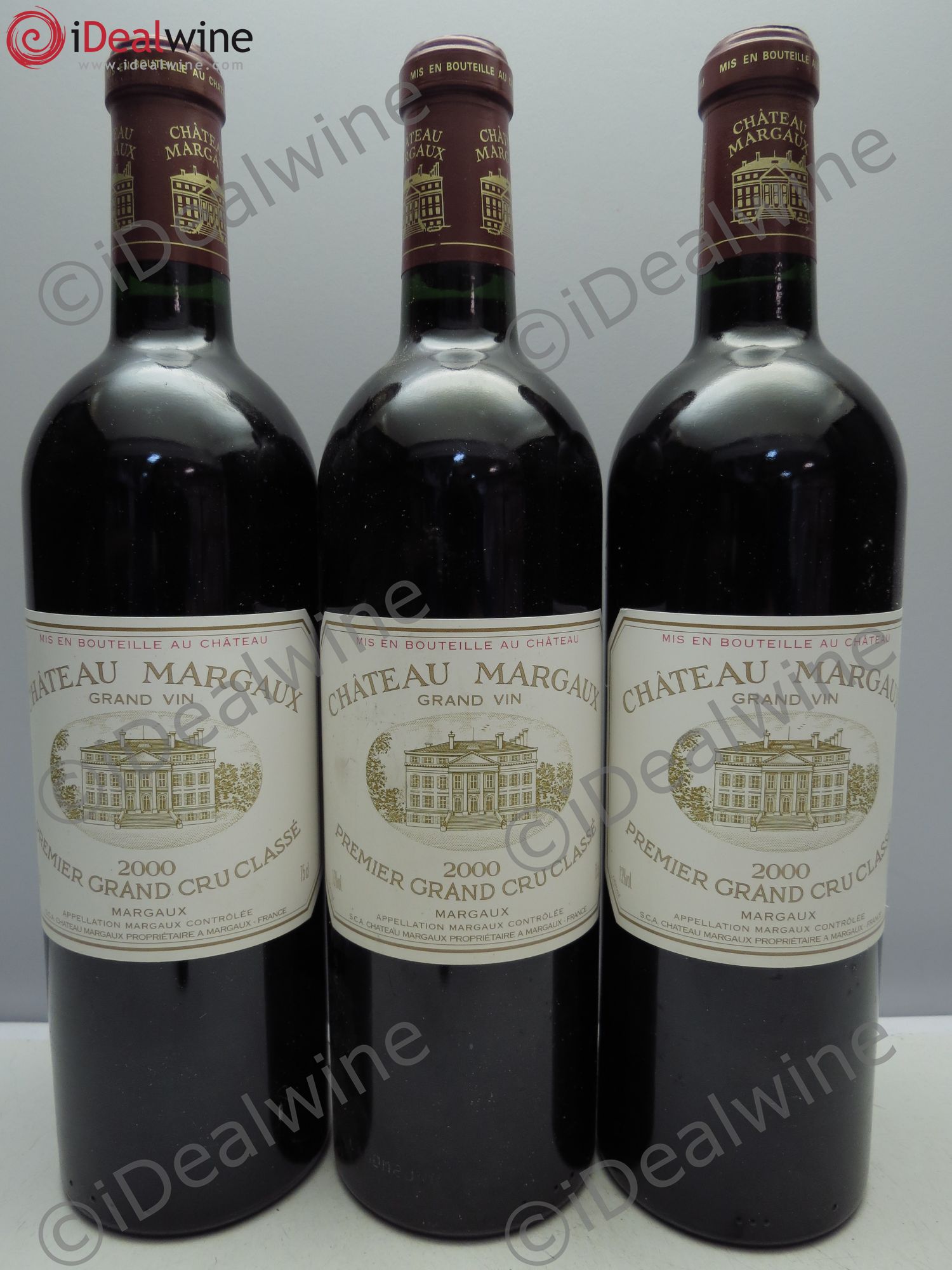 Château Margaux 1er Grand Cru Classé 2000 - Lot de 3 bouteilles - 0