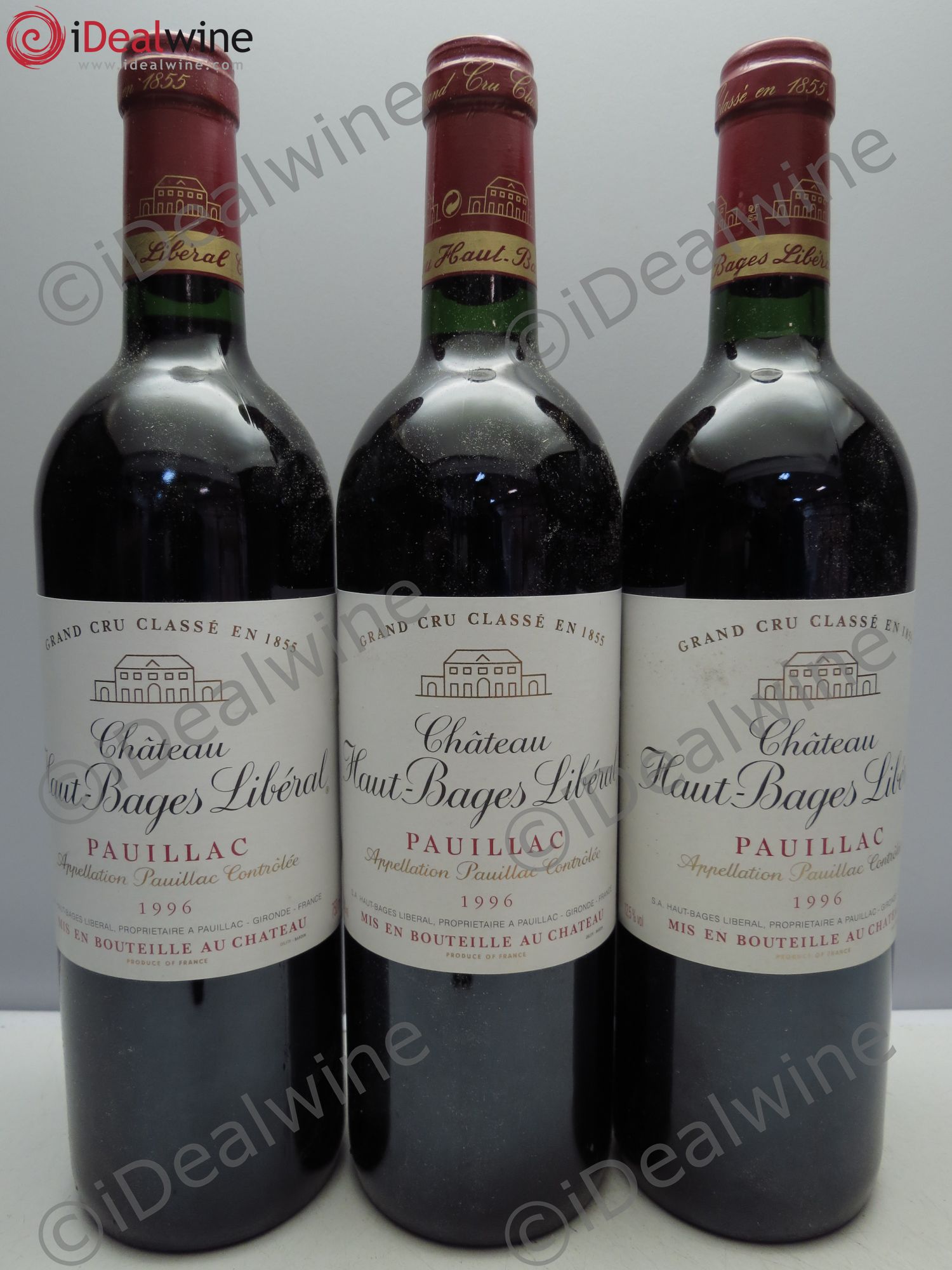 Château Haut Bages Libéral 5ème Grand Cru Classé 1996 - Lot de 3 bouteilles - 0