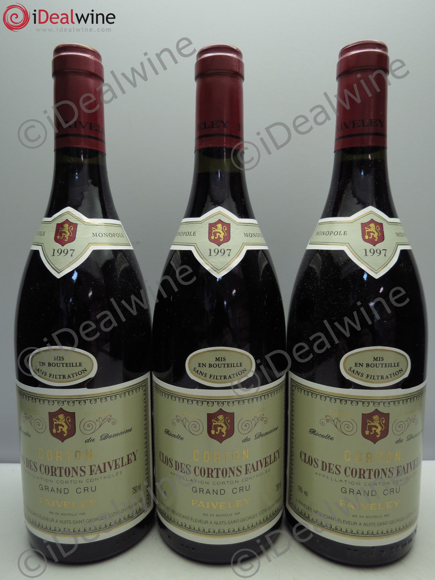 Corton Grand Cru Clos des Cortons Faiveley 1997 - Lot de 3 bouteilles - 0