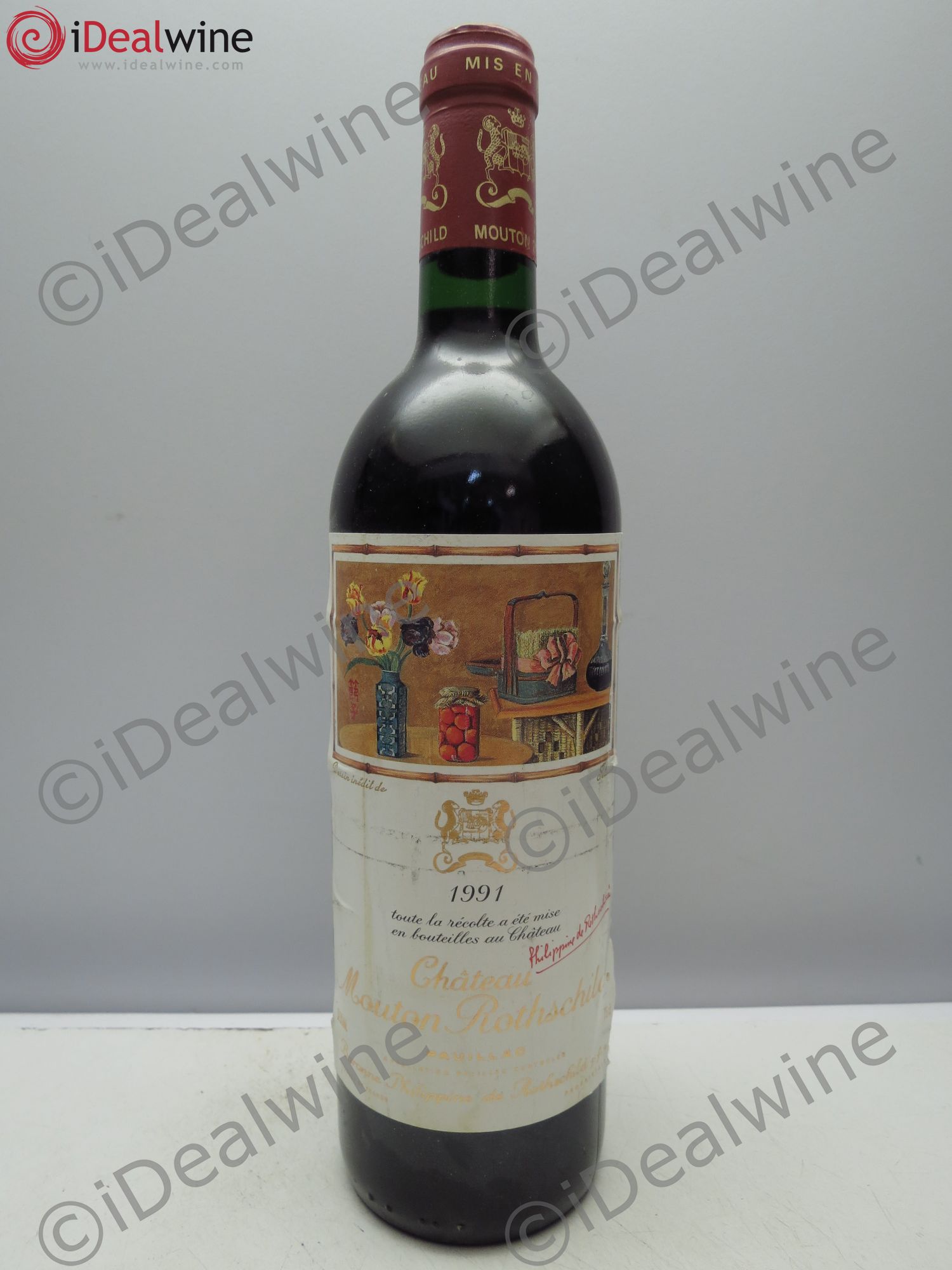 Château Mouton Rothschild 1er Grand Cru Classé 1991 - Lot de 1 bouteille - 0