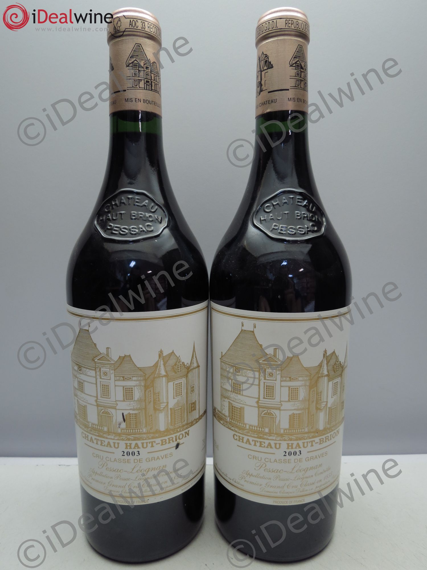 Château Haut Brion 1er Grand Cru Classé 2003 - Lot de 2 bouteilles - 0