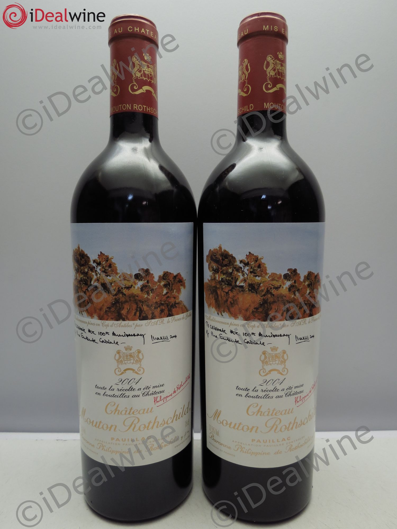 Château Mouton Rothschild 1er Grand Cru Classé 2004 - Lot de 2 bouteilles - 0