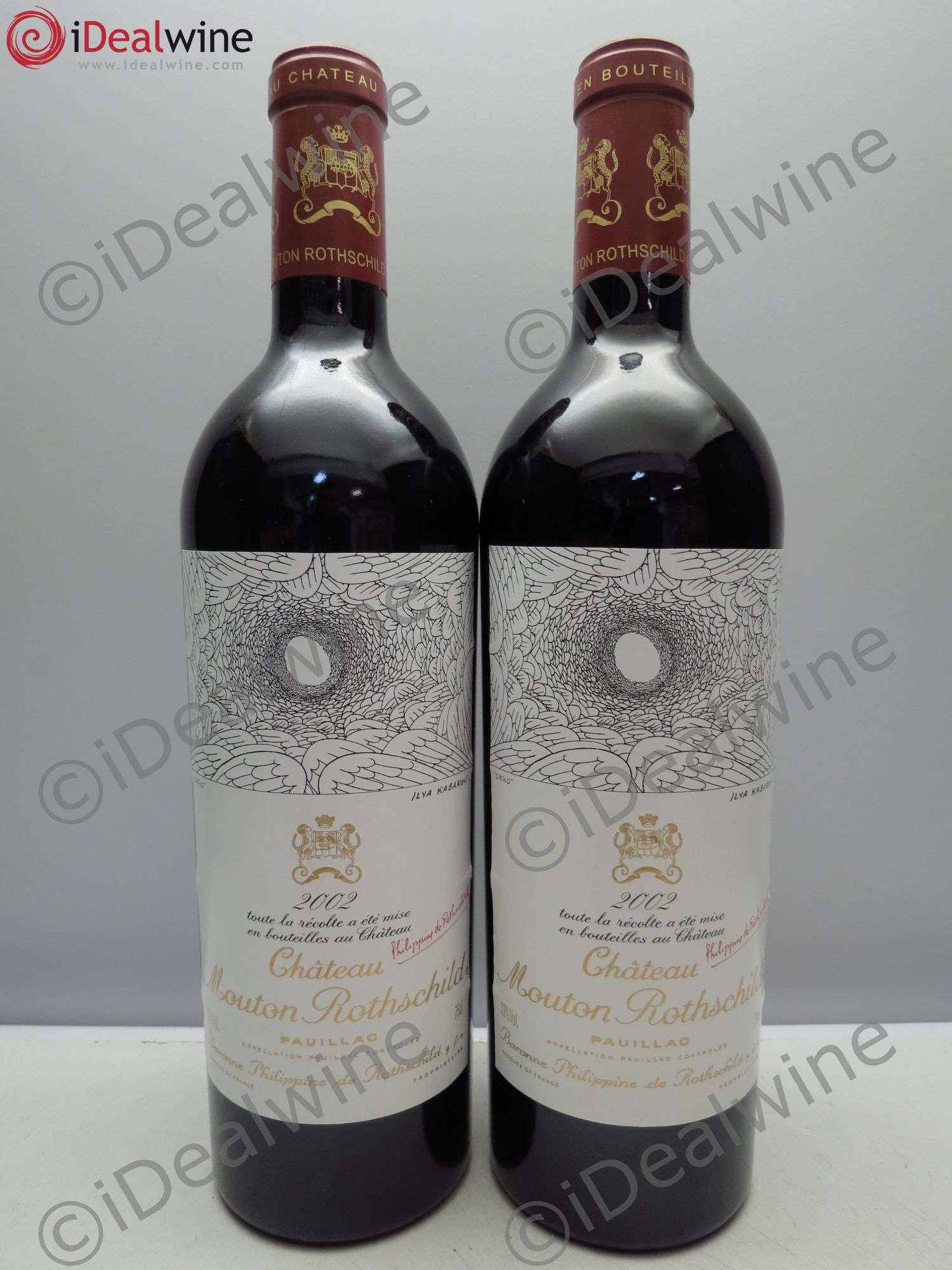 Château Mouton Rothschild 1er Grand Cru Classé 2002 - Lot de 2 bouteilles - 0