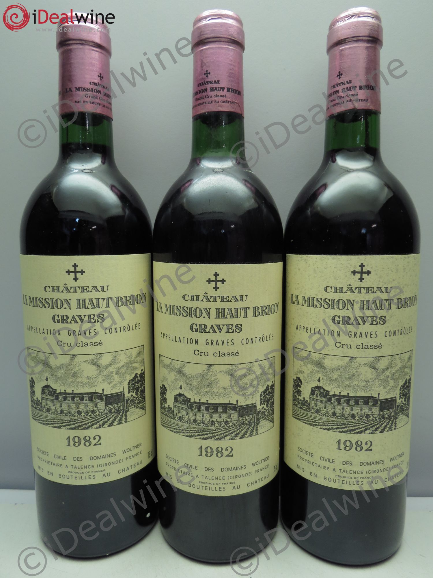 Château la Mission Haut-Brion Cru Classé de Graves 1982 - Lot de 3 bouteilles - 0