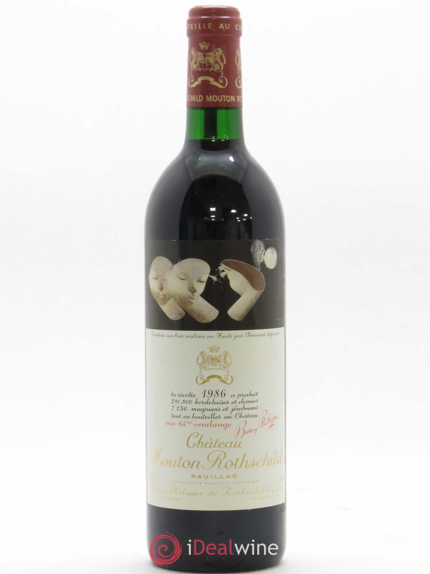 Château Mouton Rothschild 1er Grand Cru Classé 1986 - Lot de 1 bouteille - 0
