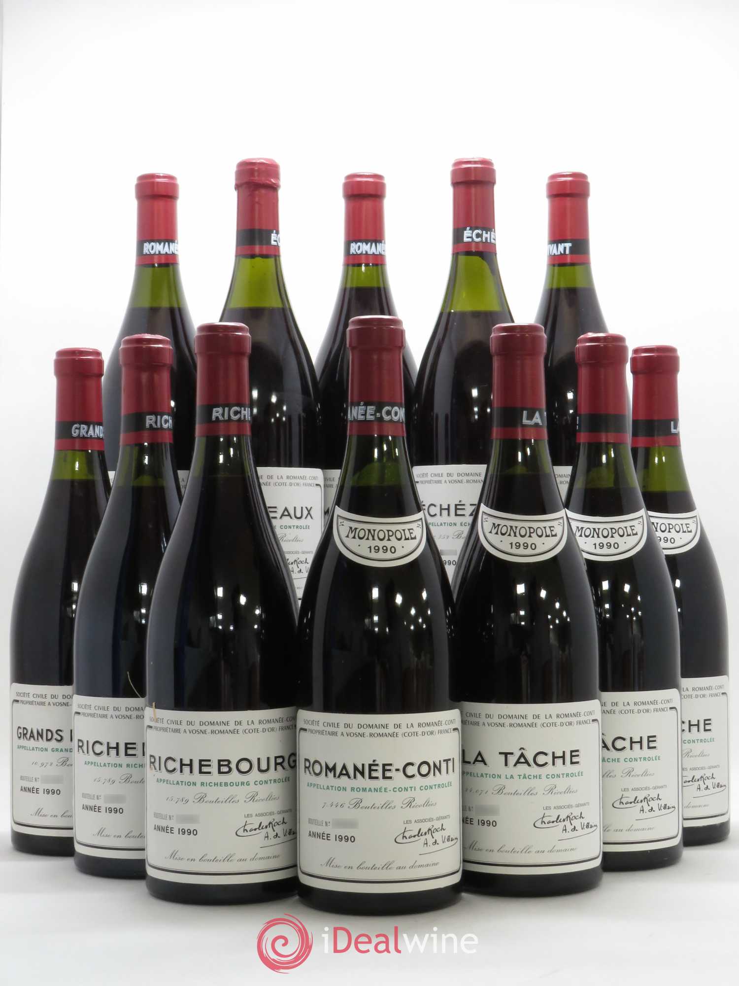 Assortiment 1990 du Domaine de la Romanée-Conti Domaine de la Romanée-Conti 1990 - Lotto di 12 bottiglie - 0