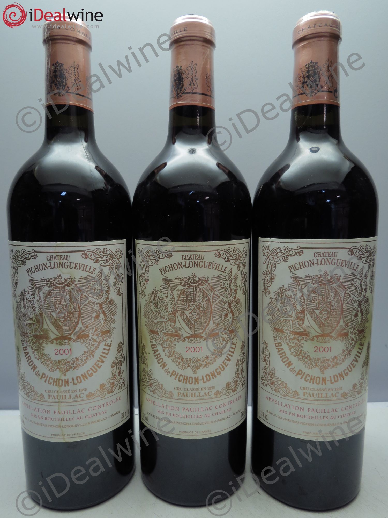 Pichon Longueville Baron 2ème Grand Cru Classé 2001 - Lot de 3 bouteilles - 0