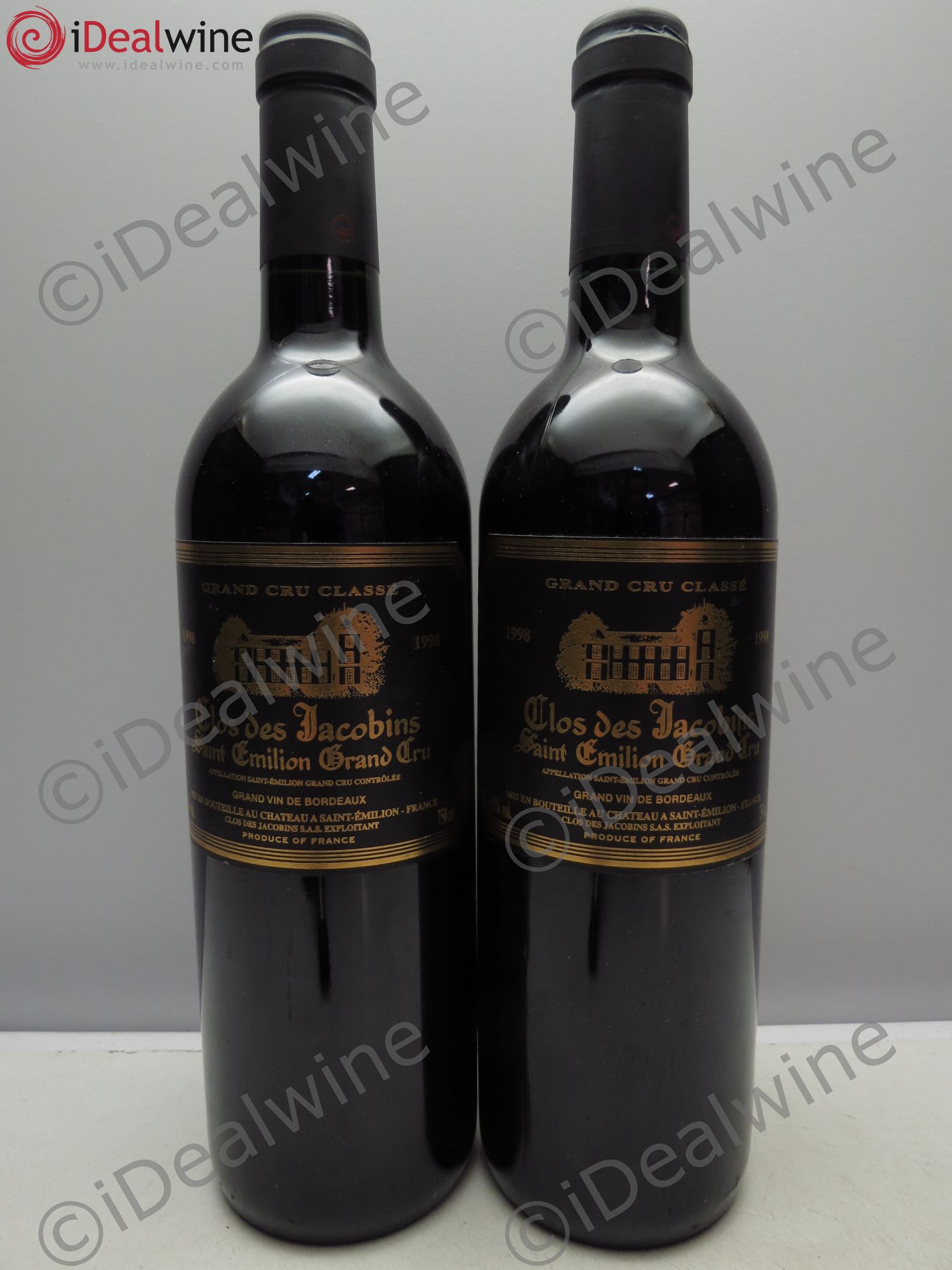 Château Clos des Jacobins Grand Cru Classé 1998 - Lot de 2 bouteilles - 0