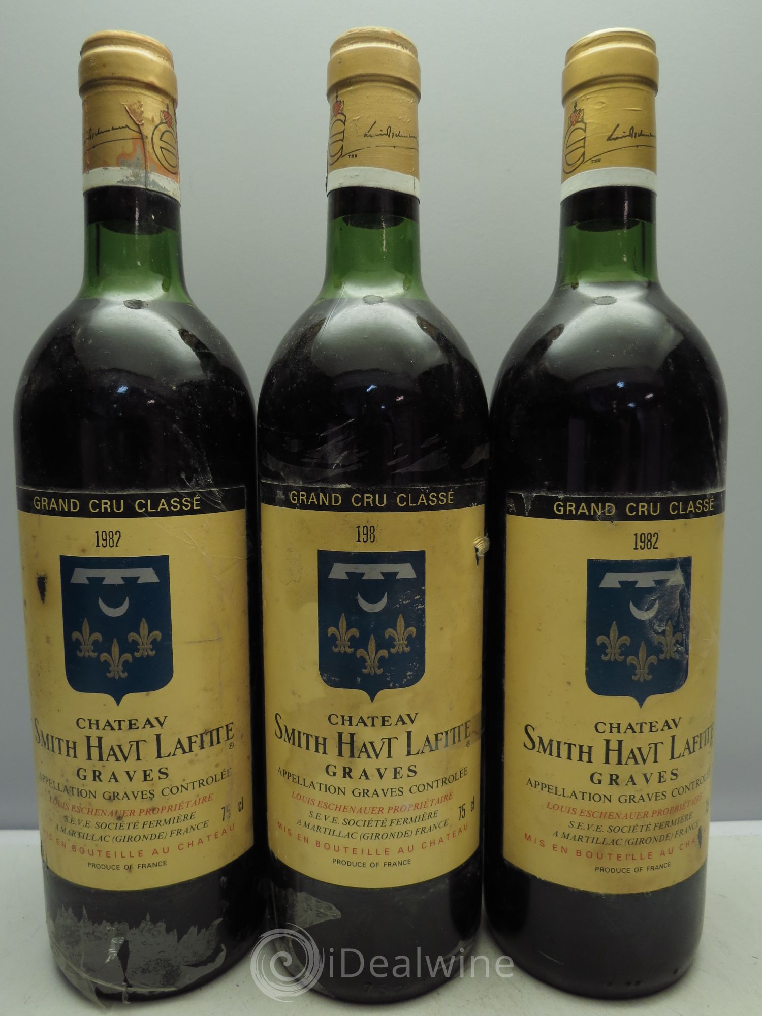 Château Smith Haut Lafitte Cru Classé de Graves 1982 - Lot de 3 bouteilles - 0