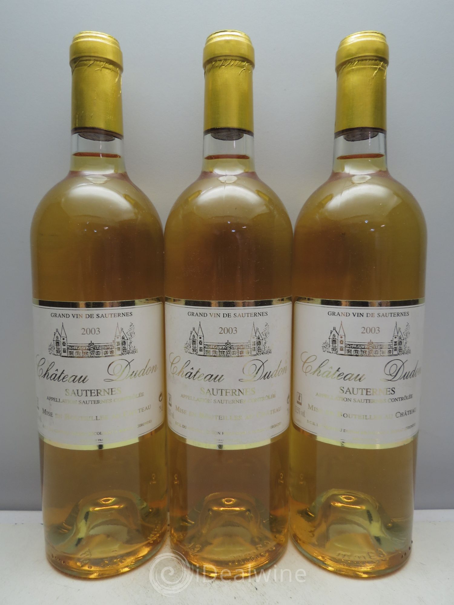 Sauternes Château Dudon 2003 - Lotto di 3 bottiglie - 0