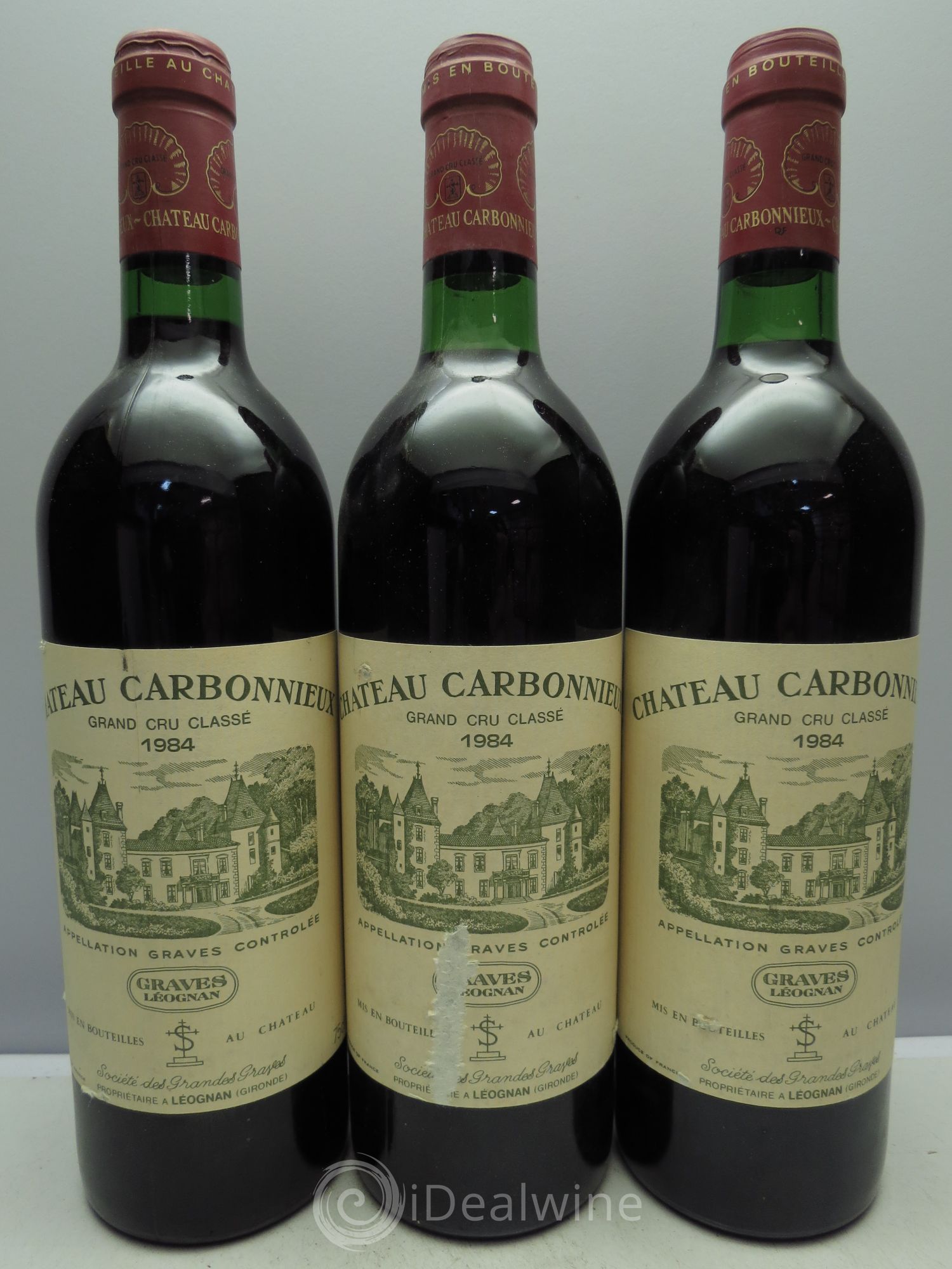 Château Carbonnieux Cru Classé de Graves 1984 - Lot de 3 bouteilles - 0