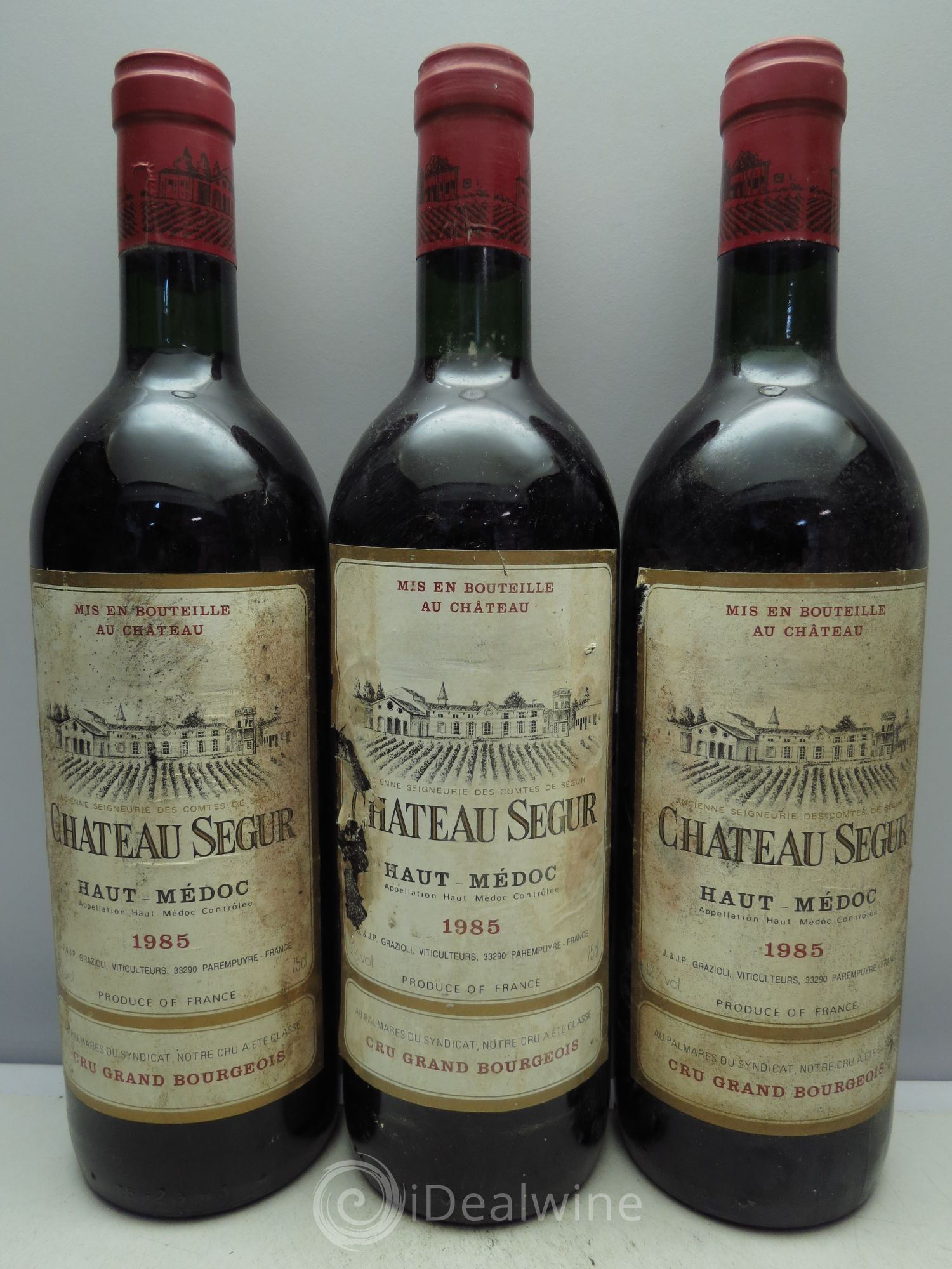Château Ségur Cru Bourgeois 1985 - Lot de 3 bouteilles - 0