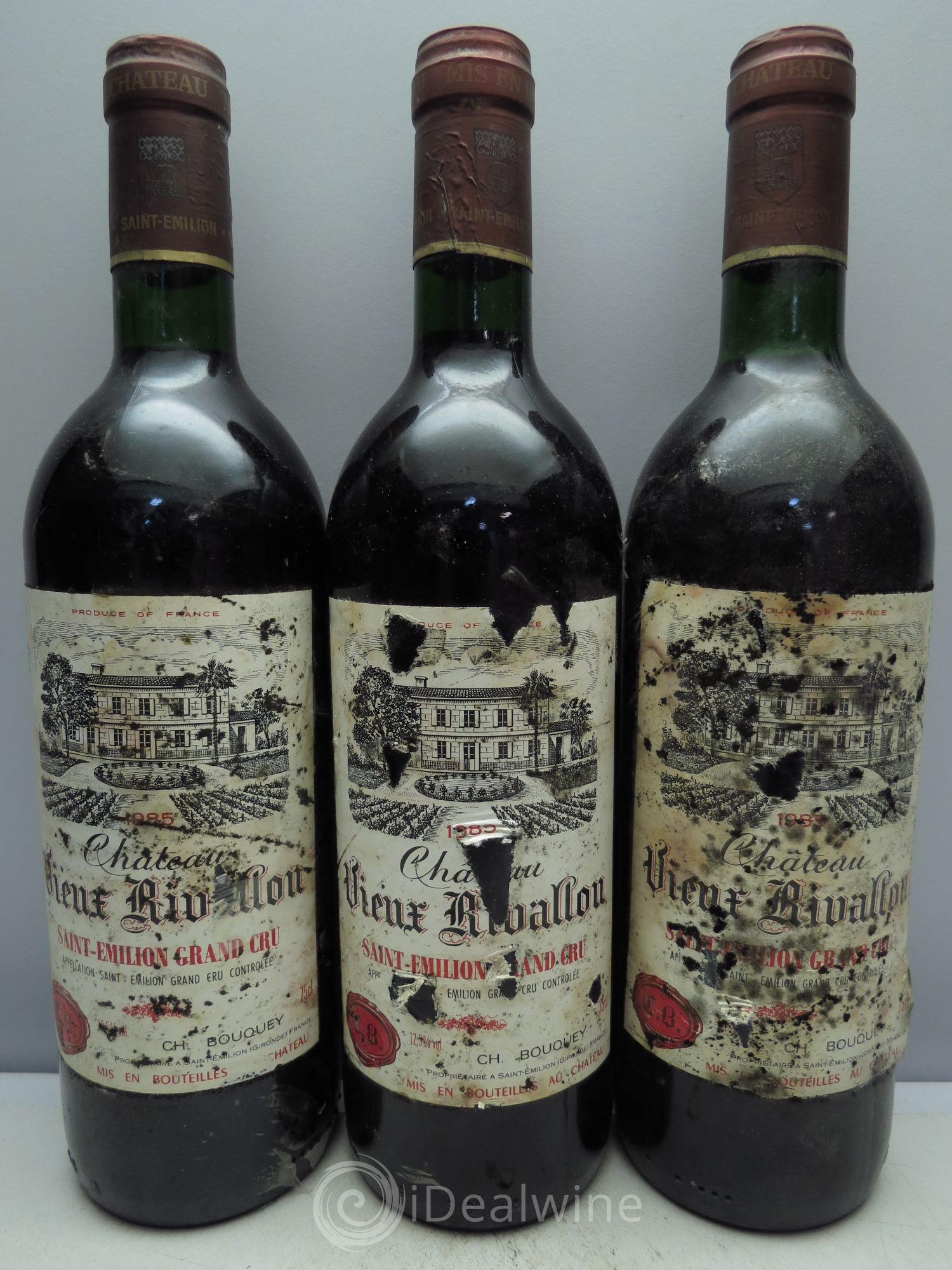 Saint-Émilion Château Vieux Rivallon 1985 - Lot de 3 bouteilles - 0