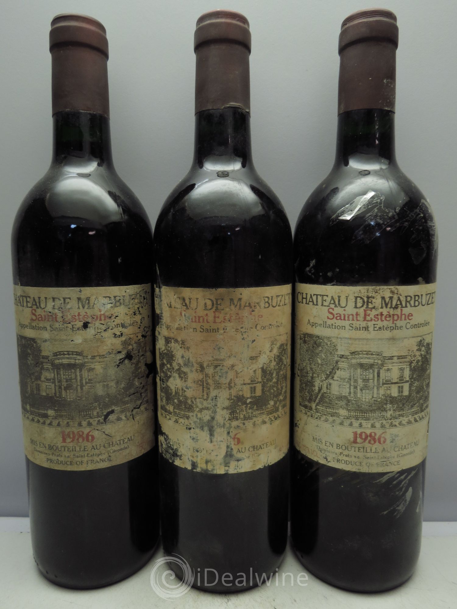 Château de Marbuzet Cru Bourgeois 1986 - Lot de 3 bouteilles - 0