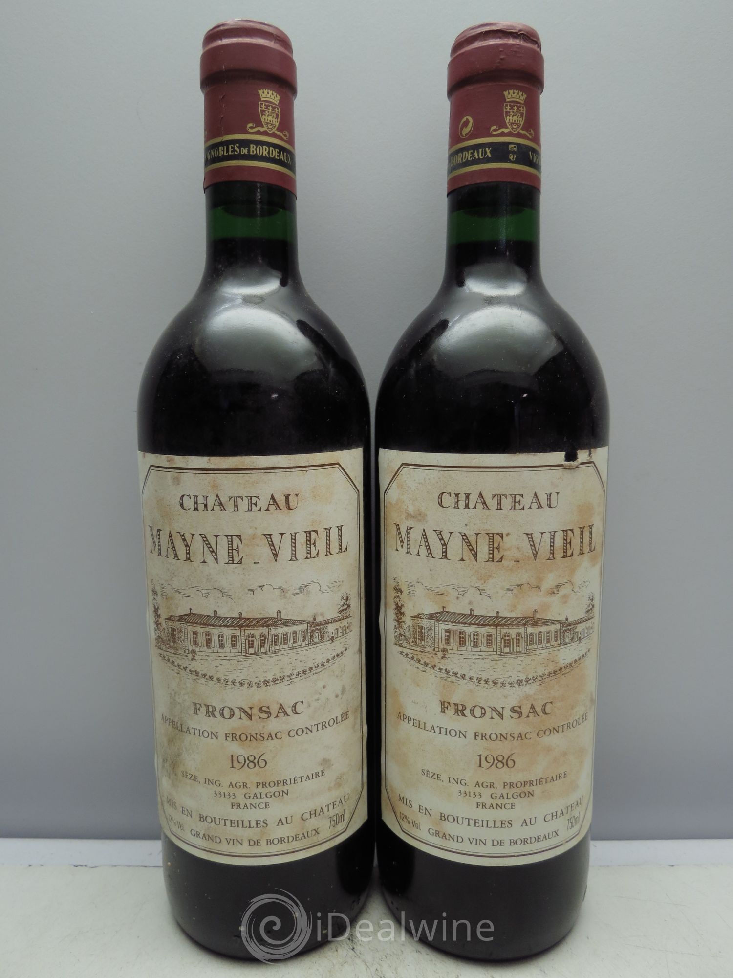 Fronsac Château Mayne-Vieil 1986 - Lot de 2 bouteilles - 0