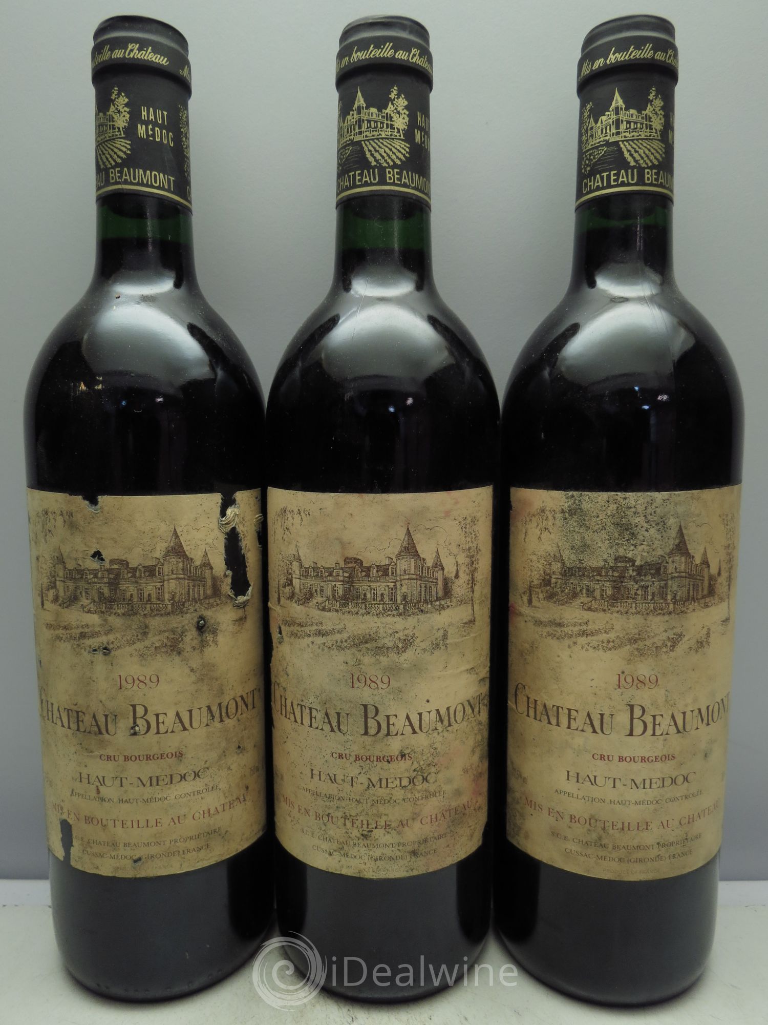 Château Beaumont Cru Bourgeois 1989 - Lot de 3 bouteilles - 0