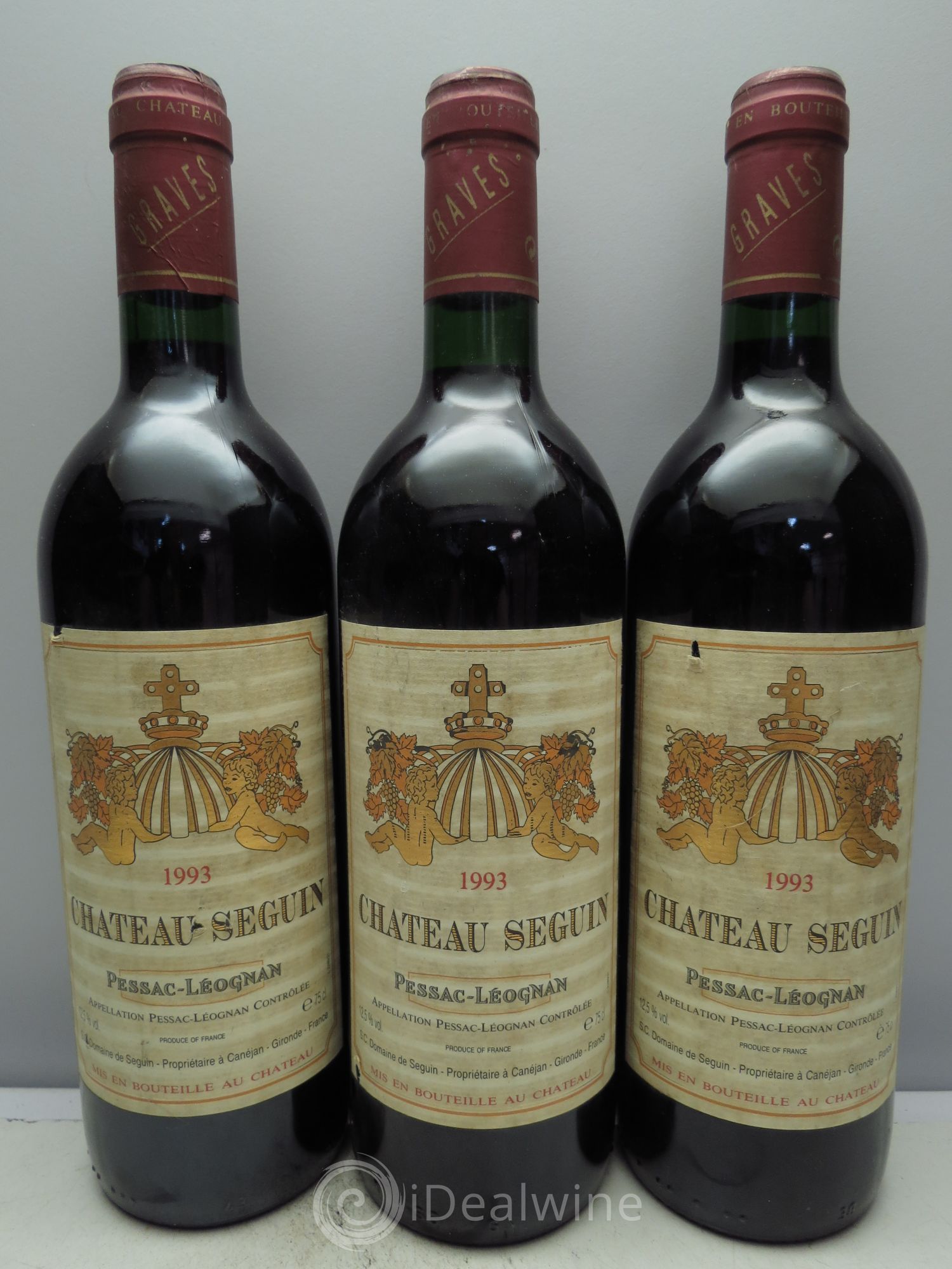 Pessac-Léognan Château Seguin 1993 - Lot de 3 bouteilles - 0