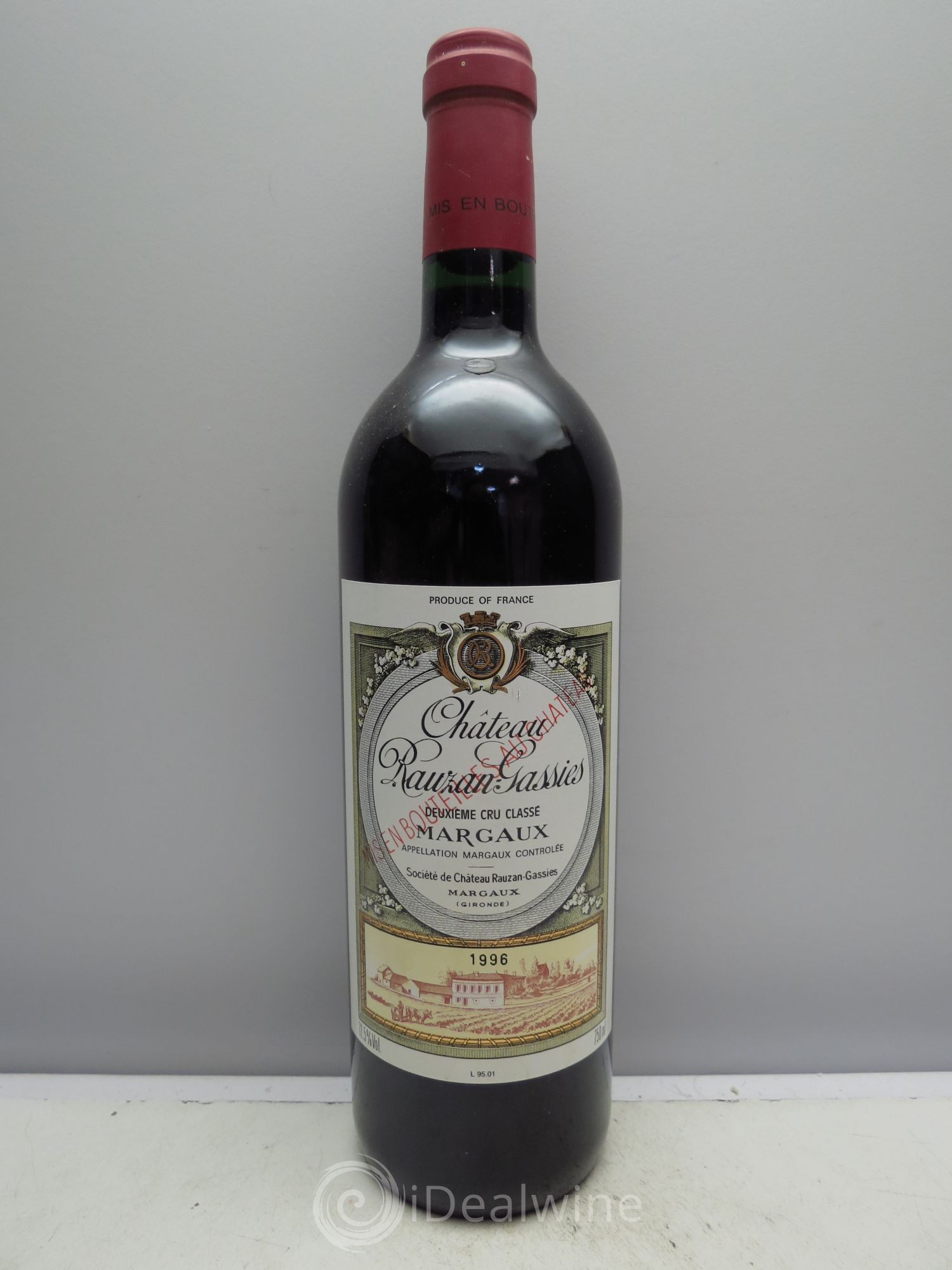 Château Rauzan-Gassies 2ème Grand Cru Classé 1996 - Lot de 1 bouteille - 0