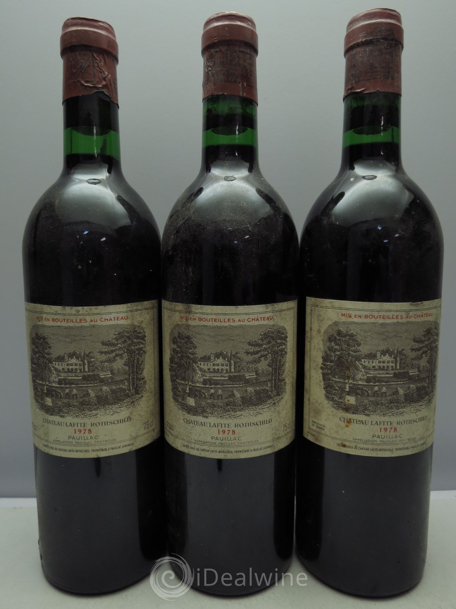 Château Lafite Rothschild 1er Grand Cru Classé 1978 - Lot de 3 bouteilles - 0