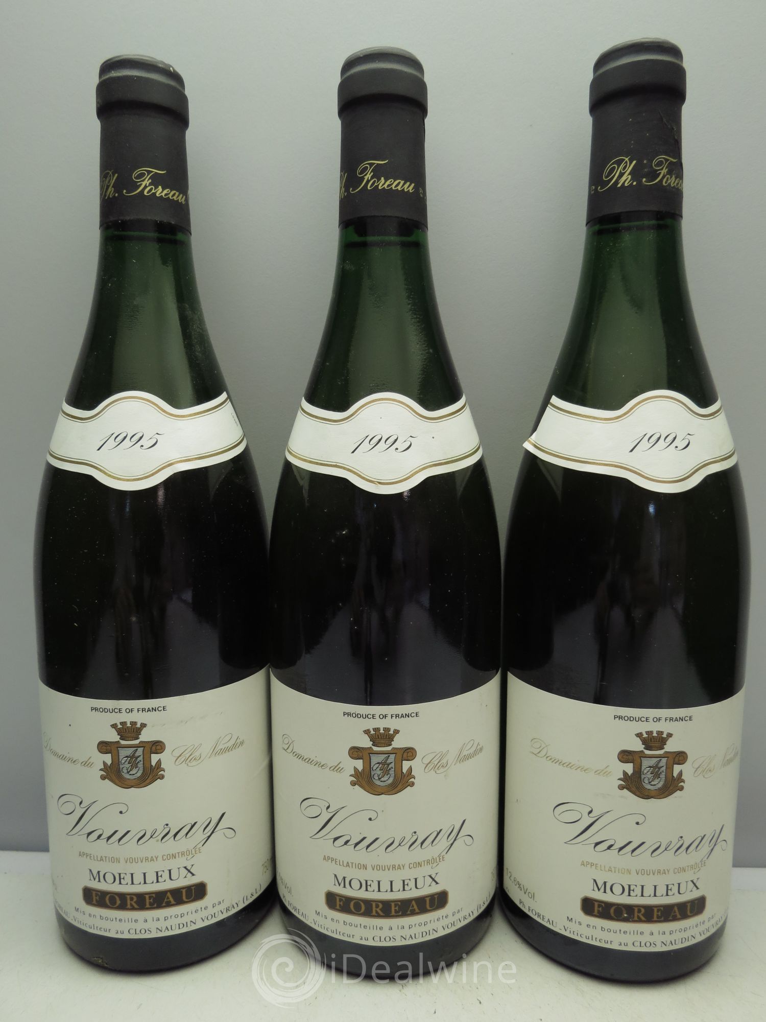 Vouvray Moelleux Clos Naudin - Philippe Foreau 1995 - Lotto di 3 bottiglie - 0