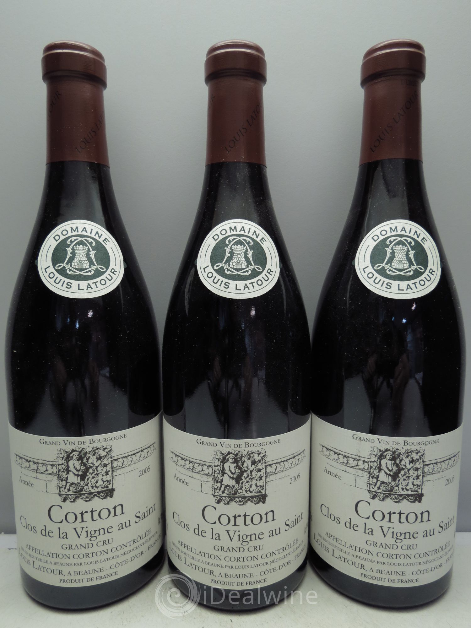 Corton Grand Cru Clos de la vigne au Saint Louis Latour 2005 - Lot de 3 bouteilles - 0