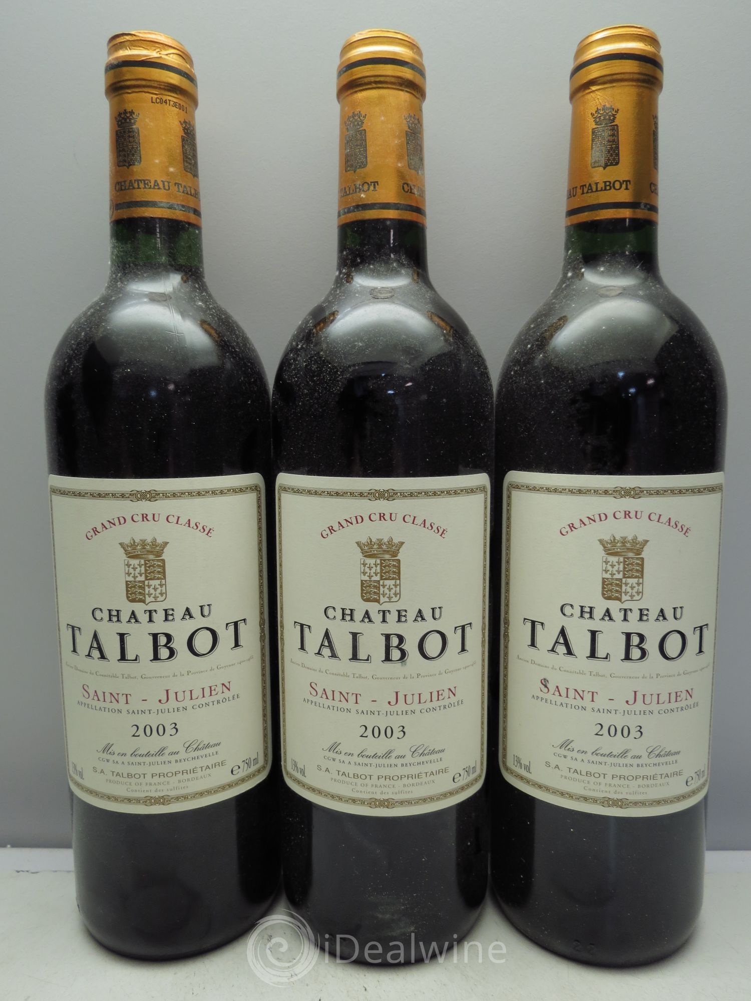 Château Talbot 4ème Grand Cru Classé 2003 - Lot de 3 bouteilles - 0
