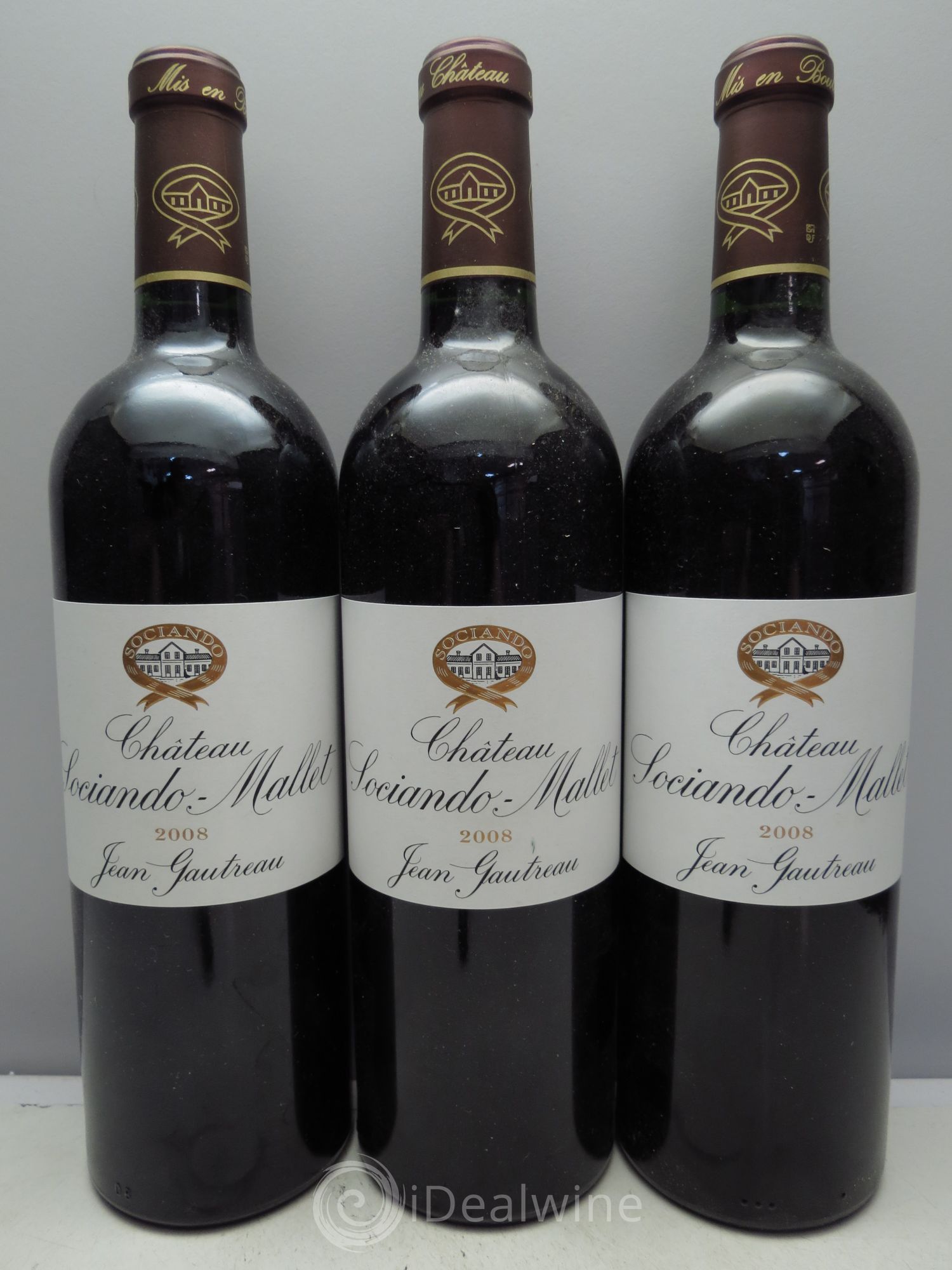 Château Sociando Mallet 2008 - Lot de 3 bouteilles - 0