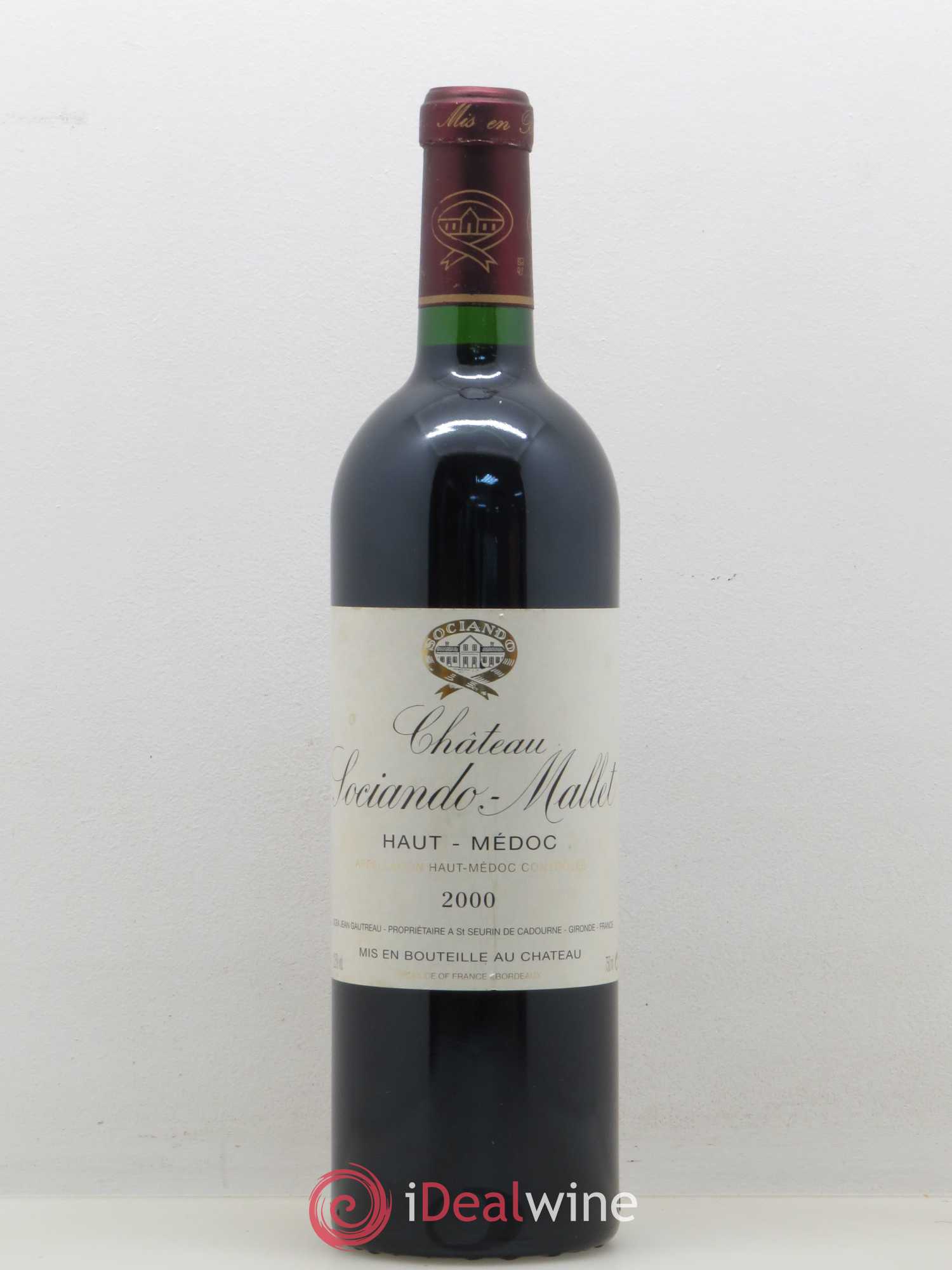 Château Sociando Mallet 2000 - Lot de 1 bouteille - 0