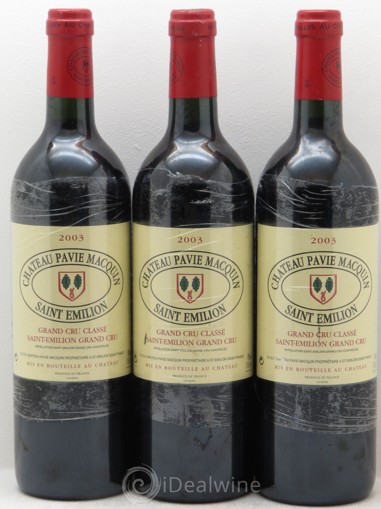 Château Pavie Macquin 1er Grand Cru Classé B 2003 - Lot de 3 bouteilles - 0