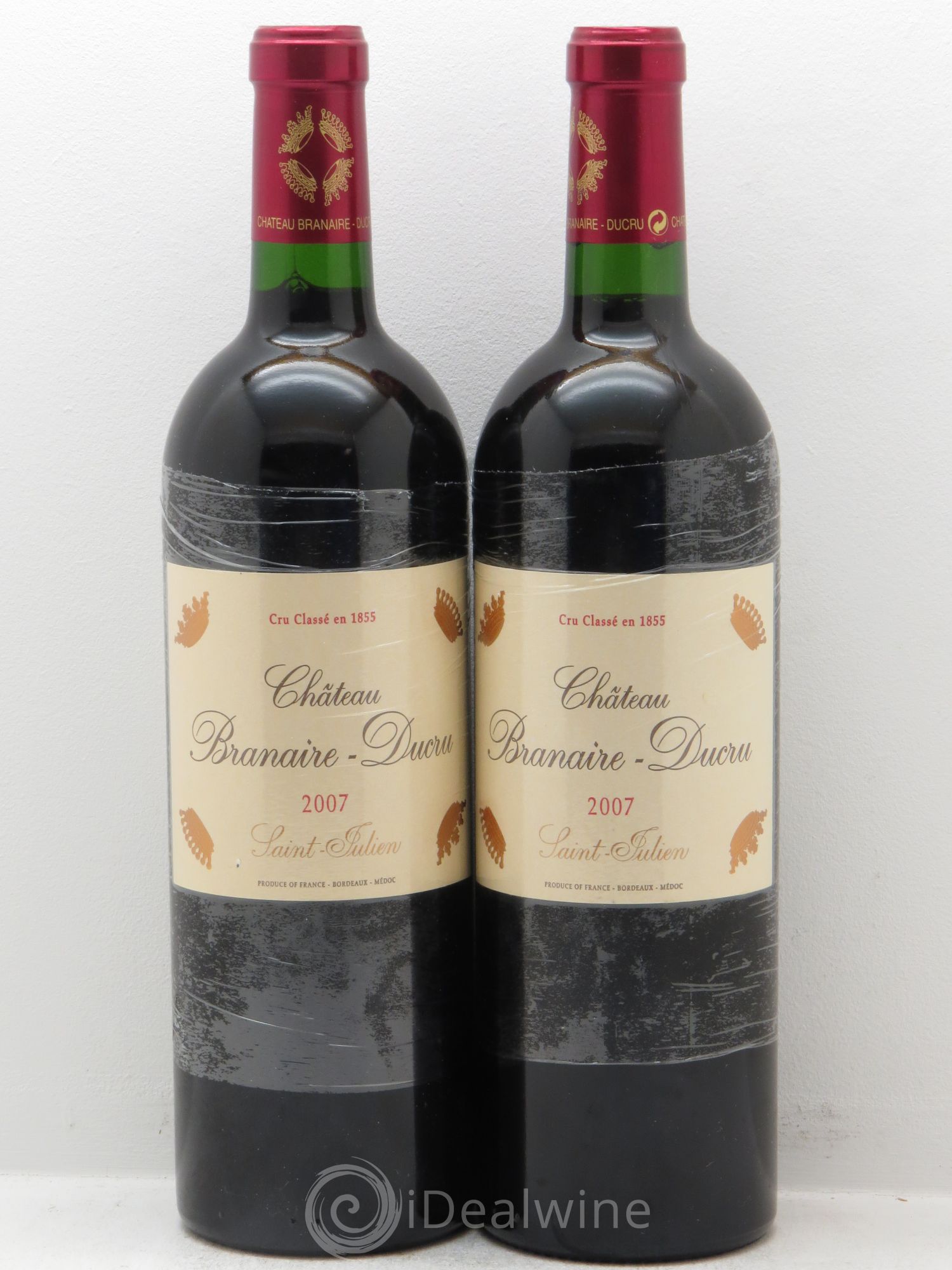 Château Branaire Ducru 4ème Grand Cru Classé 2007 - Lotto di 2 bottiglie - 0