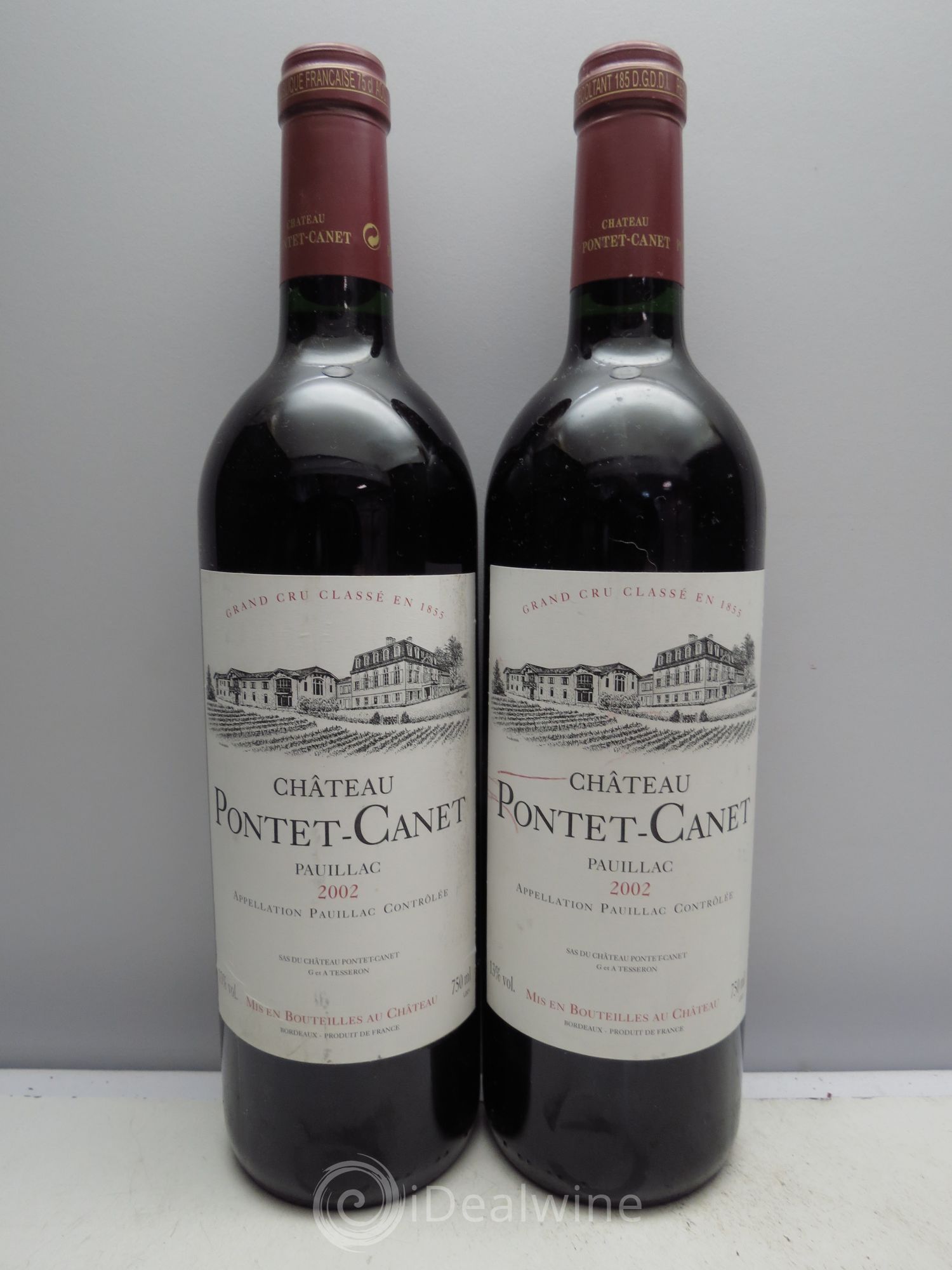 Château Pontet Canet 5ème Grand Cru Classé 2002 - Lot de 2 bouteilles - 0