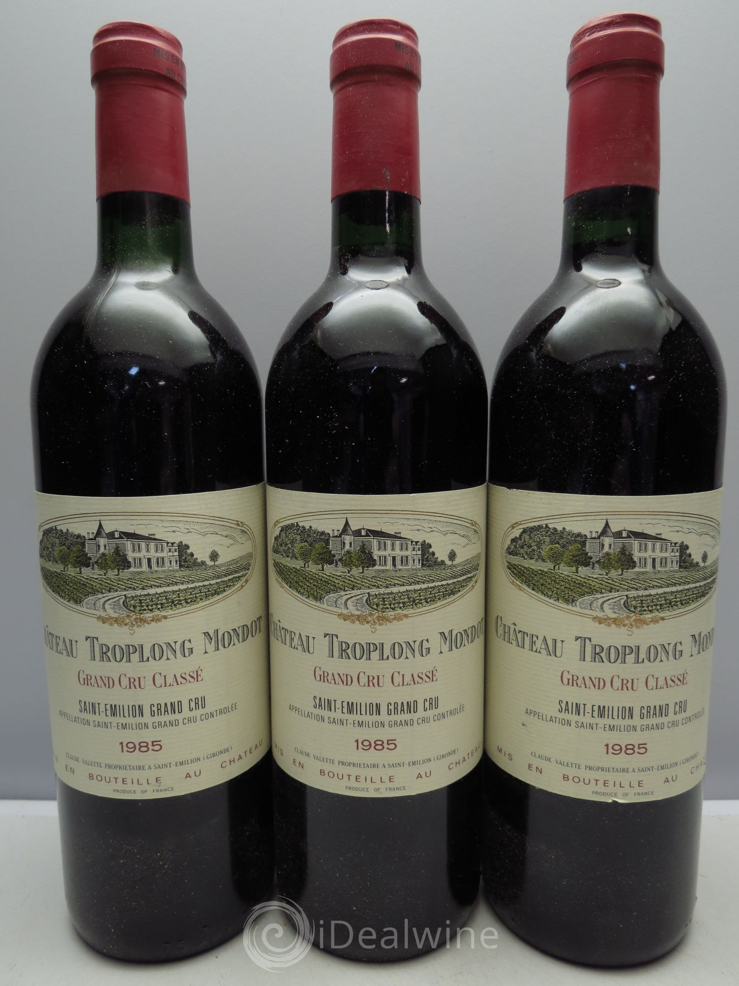 Château Troplong Mondot 1er Grand Cru Classé B 1985 - Lot de 3 bouteilles - 0