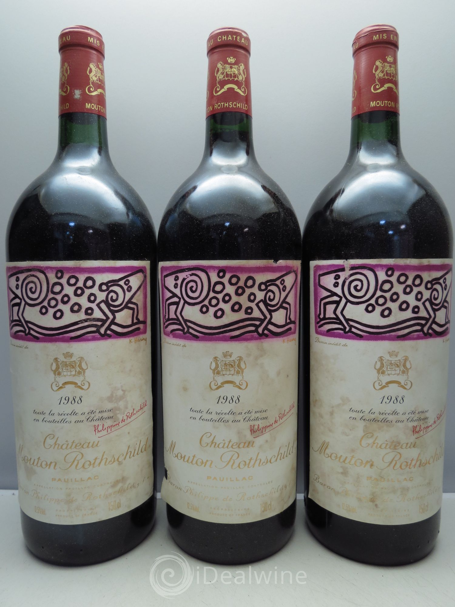 Château Mouton Rothschild 1er Grand Cru Classé 1988 - Lot de 3 magnums - 0